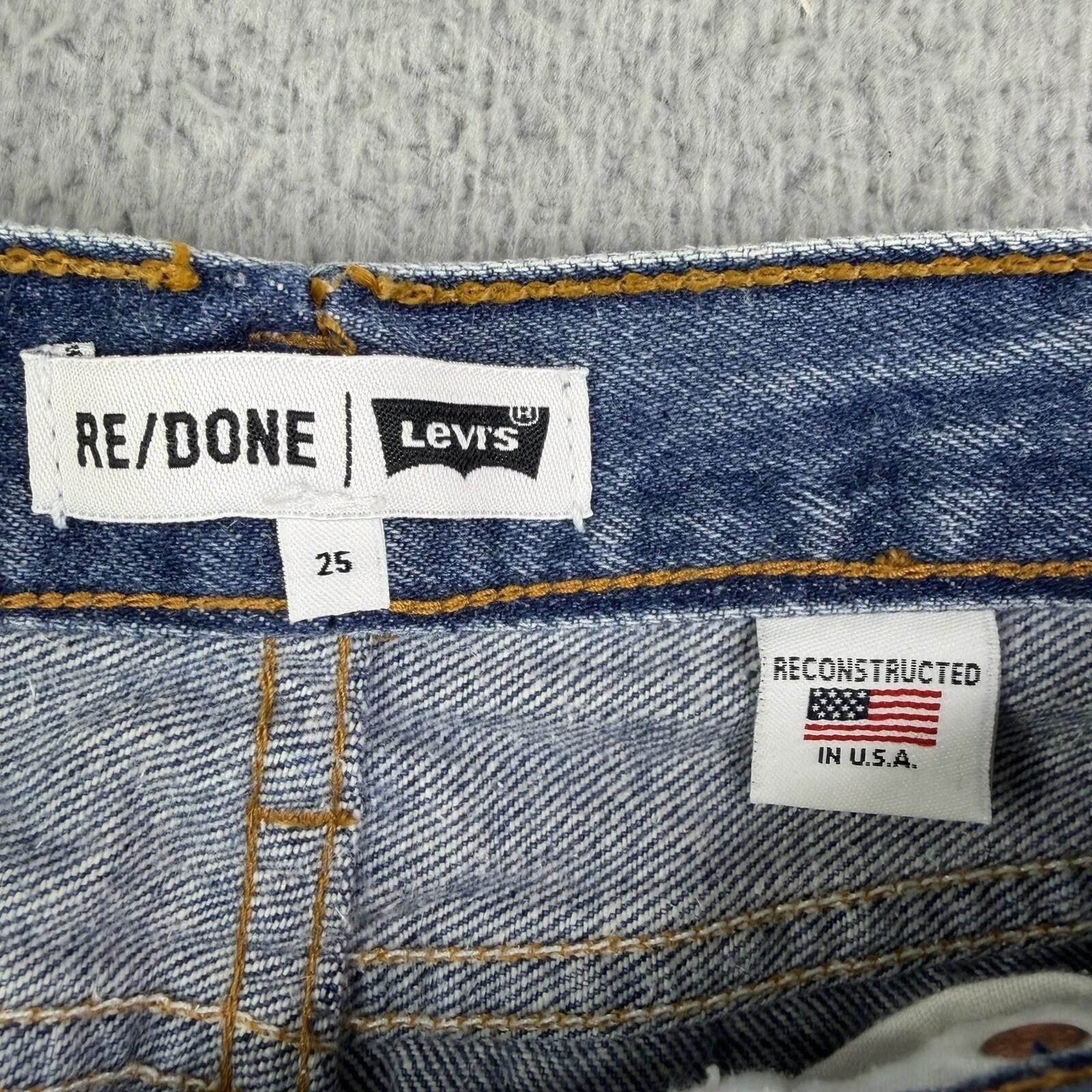 Other RE/DONE Levi's Blue Denim Skirt Raw Hem Sz 25 Button Fly Size 26" / US 2 / IT 38 - 3 Thumbnail
