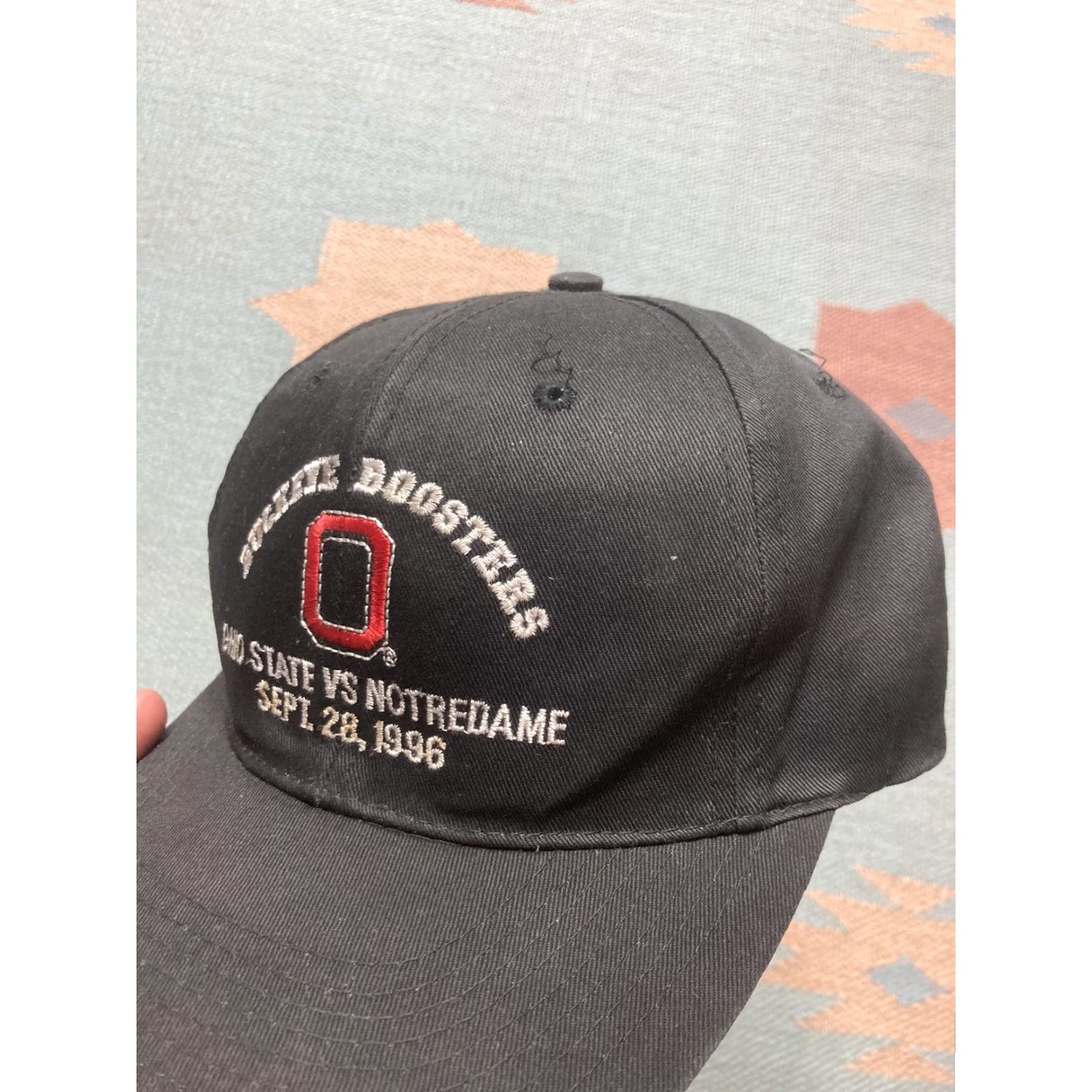 Vintage VINTAGE 90s SnapBack hat cap ohio buckeyes vs Notre dame rose bowl 1996 black Size ONE SIZE - 3 Thumbnail