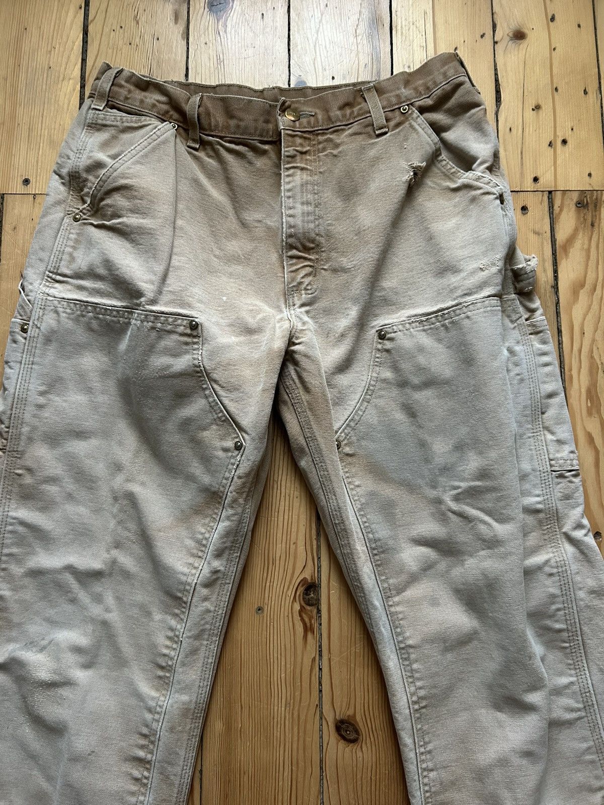 Carhartt Vintage carharrt tan brown double knee Size US 34 / EU 50 - 2 Thumbnail