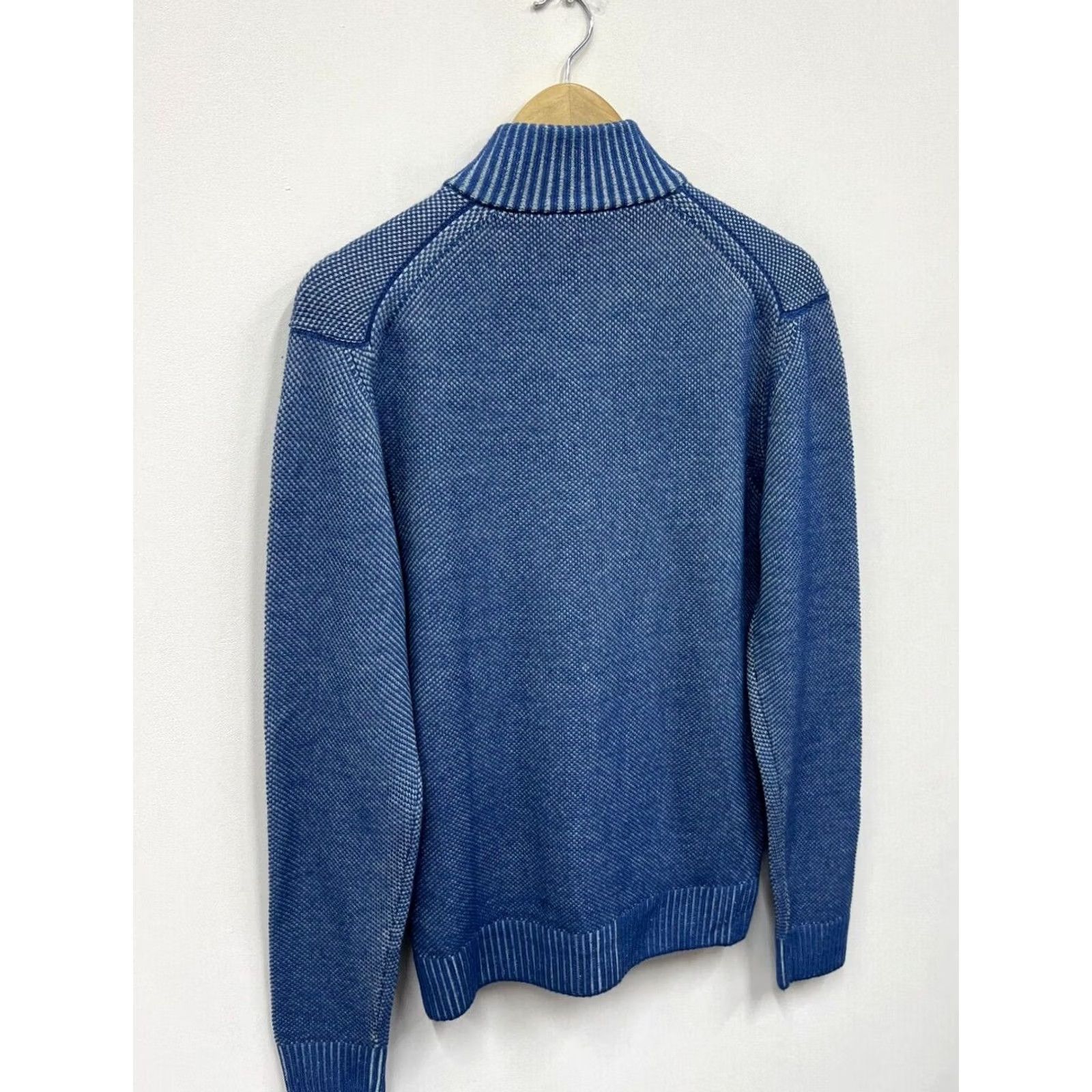 Hackett Hackett London Cardigan Sweater Wool Cotton Size S Blue Mens Regular Long Sleeve High Neck Silk? (note: no additional text) Size US S / EU 44-46 / 1 - 3 Thumbnail