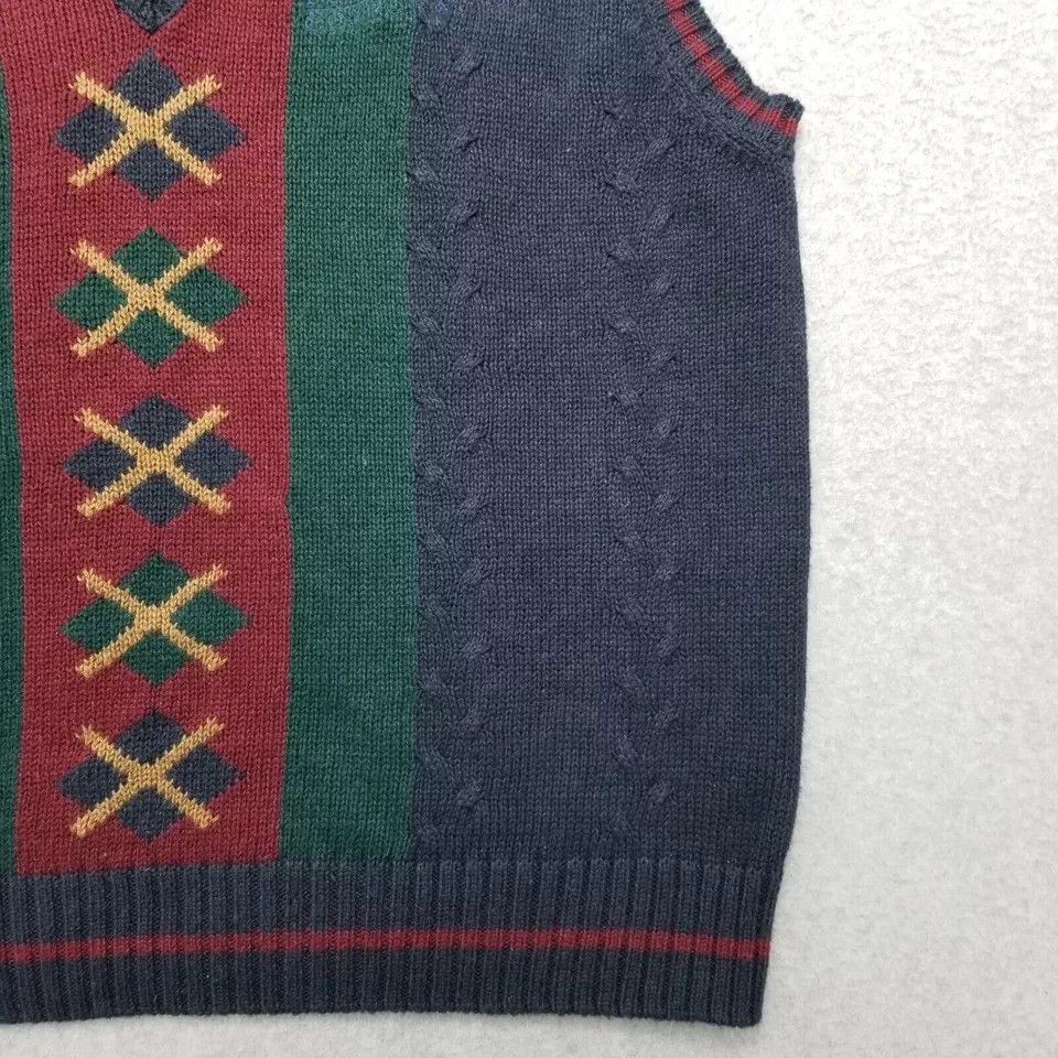 Bugle Boy Bugle Boy Sweater Men XL Blue Red Green Vest Pullover V Neck Size US XL / EU 56 / 4 - 3 Thumbnail