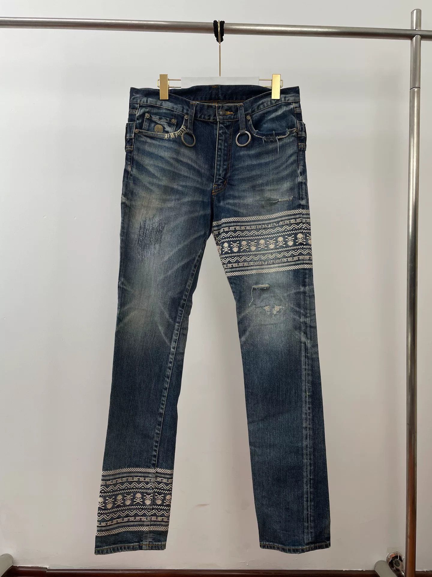 mastermind japan MMJ Ethnic Embroidery Jeans