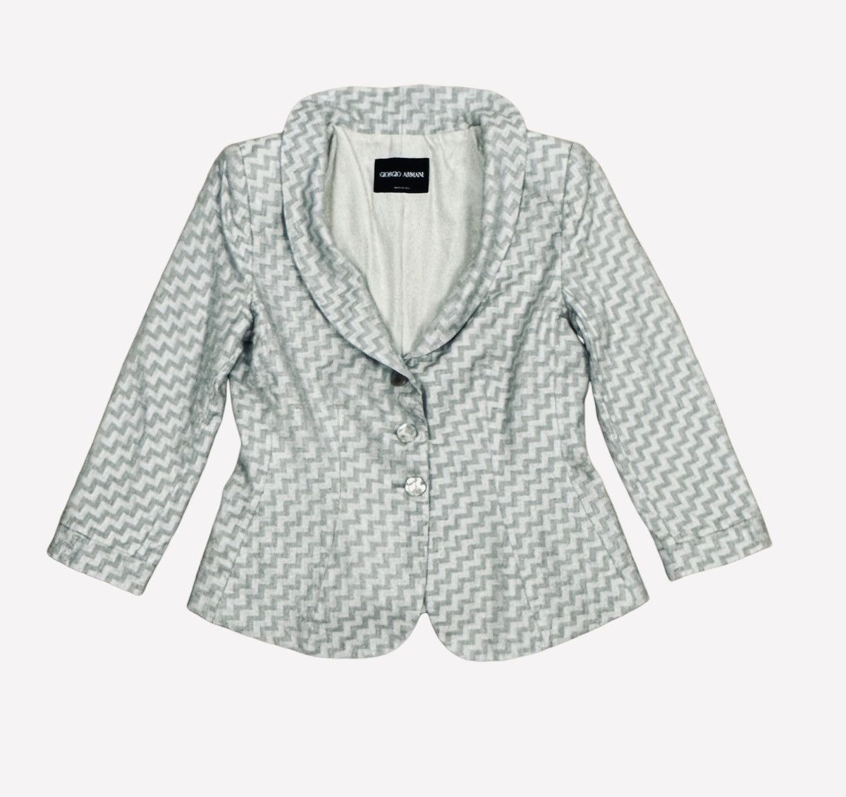 Giorgio Armani Giorgio Armani Silk-Wool Blazer Geometric Pattern size 46 Size L / US 10 / IT 46 - 11 Thumbnail