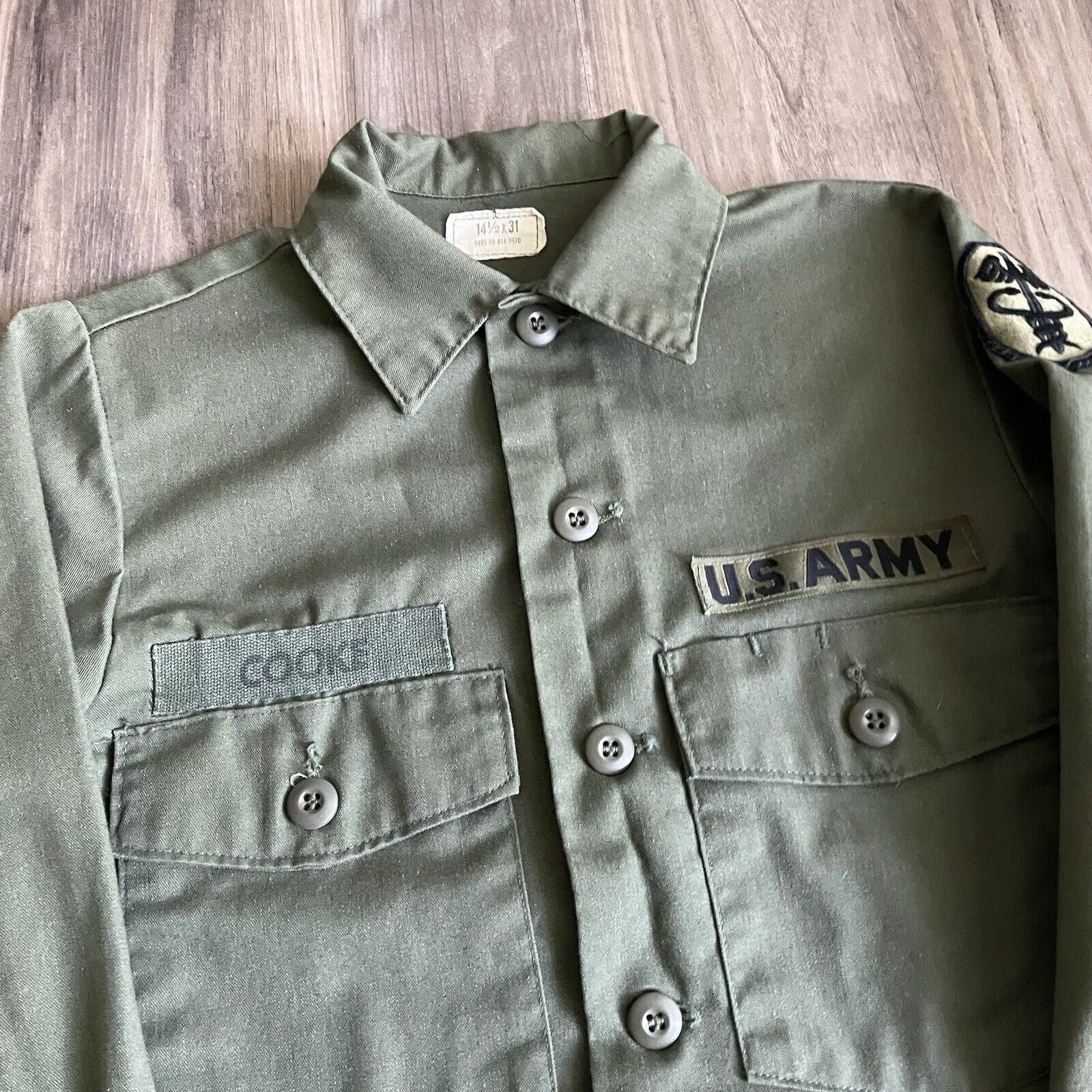 Vintage Vintage 1980s US Army Military OG-507 Utility Button Shirt M Size US M / EU 48-50 / 2 - 3 Thumbnail