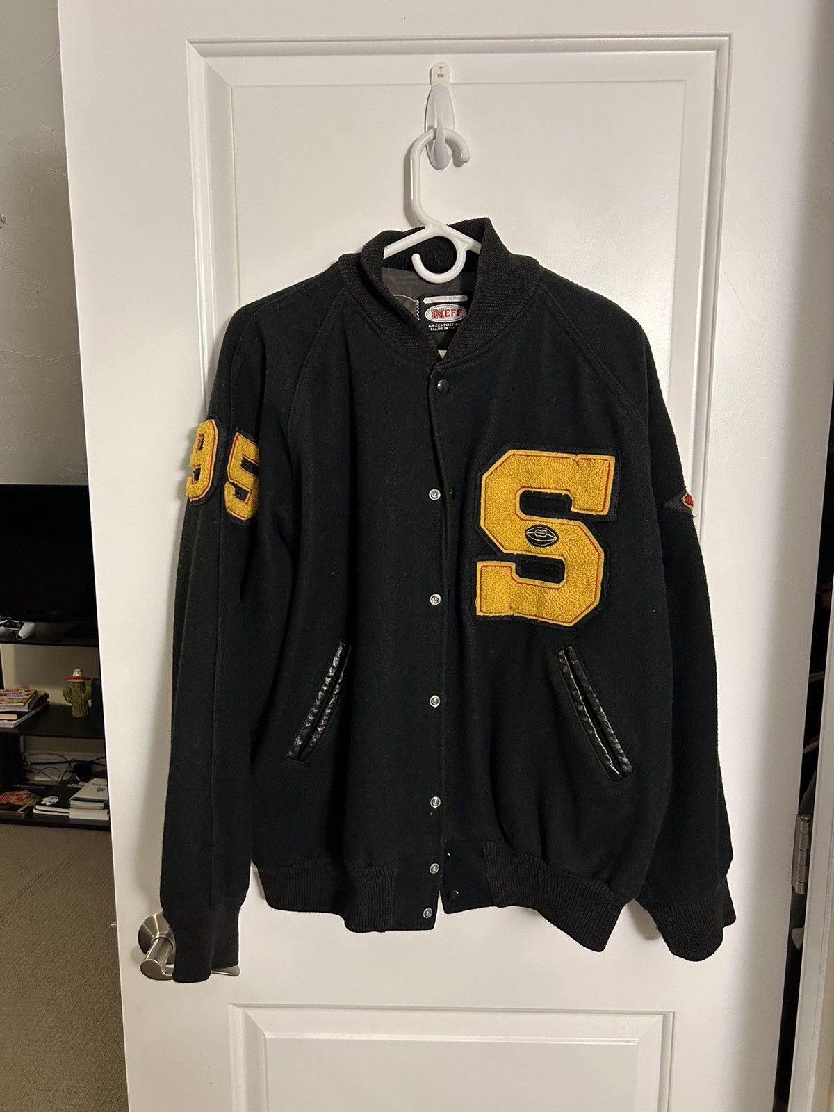 image of Neff x Vintage Varsity Jacket in Black, Men's (Size XL)