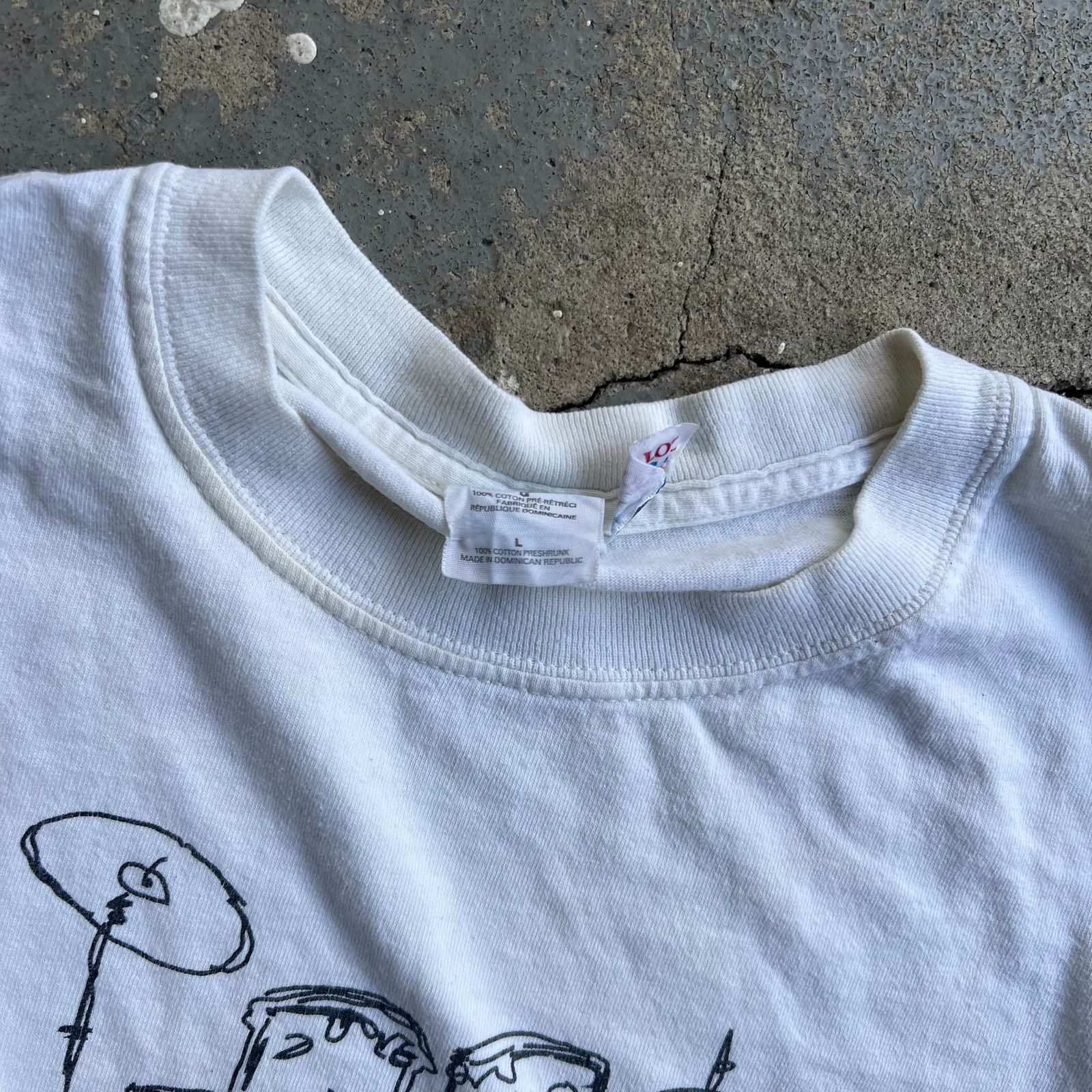 Vintage Vintage drummer white graphic t shirt Size US L / EU 52-54 / 3 - 6 Thumbnail