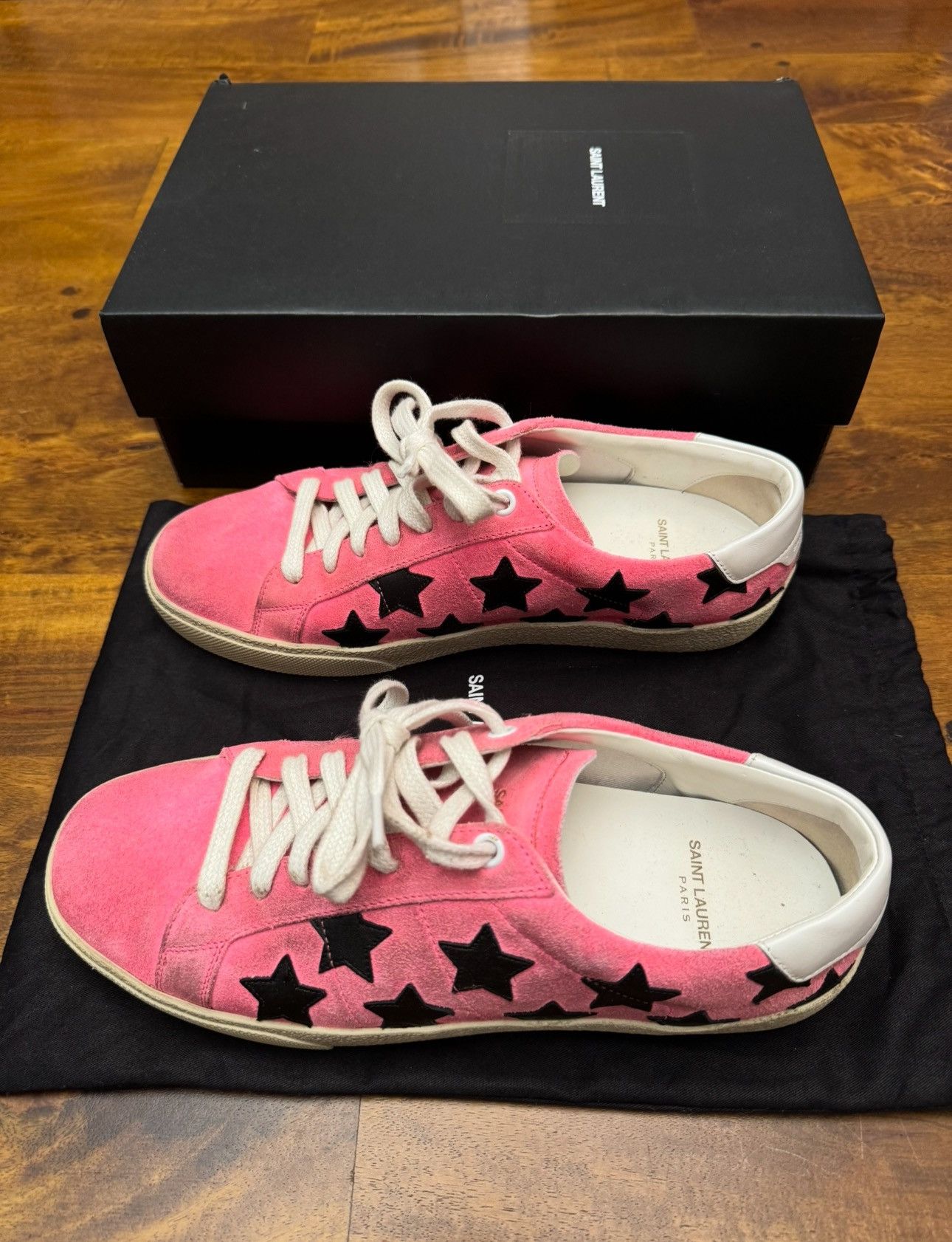 Saint Laurent Paris Saint Laurent SL/06 Star Classic Low Top Pink Sneakers Size US 9.5 / IT 39.5 - 4 Thumbnail