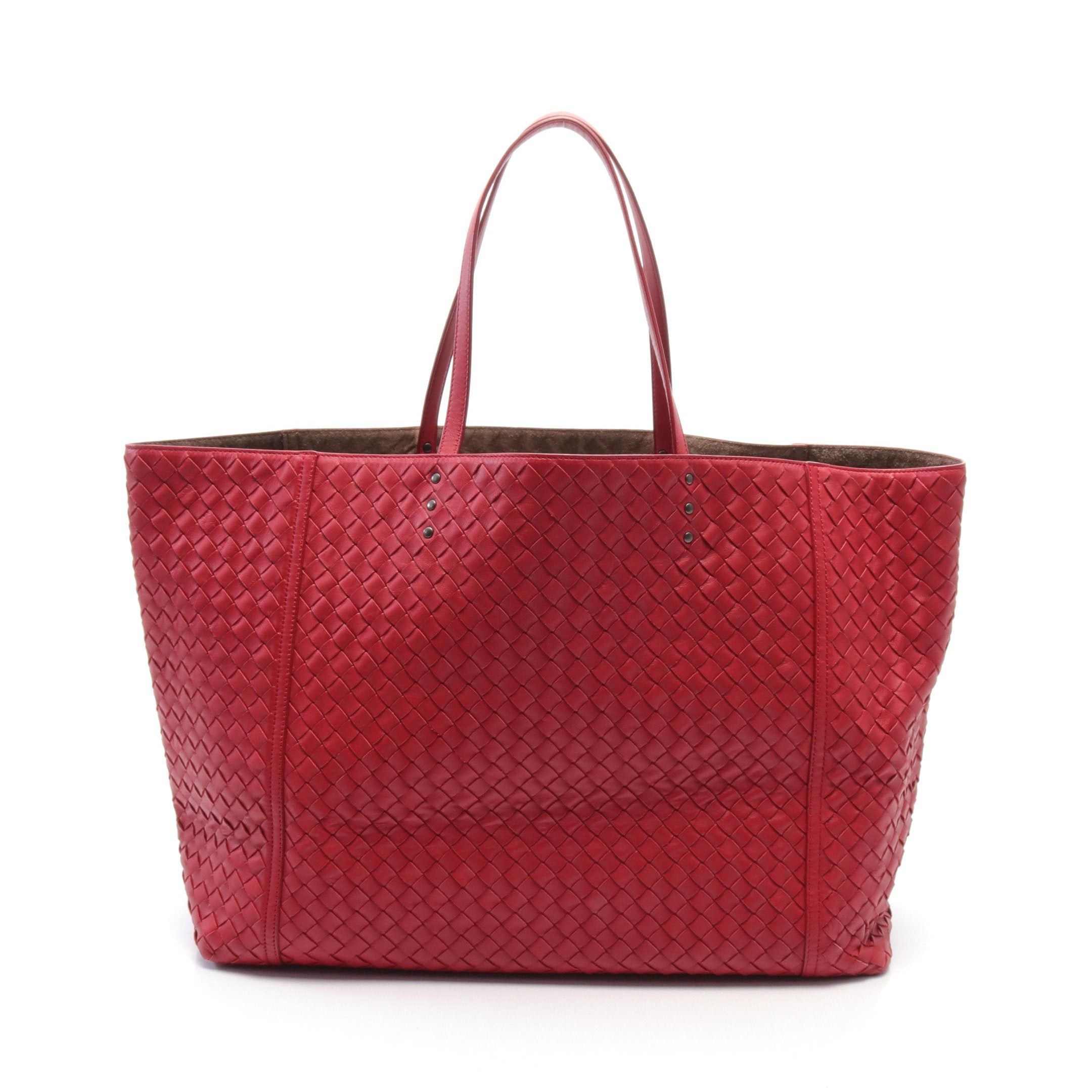 Bottega Veneta Bottega Veneta Intrecciato Handbag Tote Bag Leather Red Size ONE SIZE - 1 Thumbnail