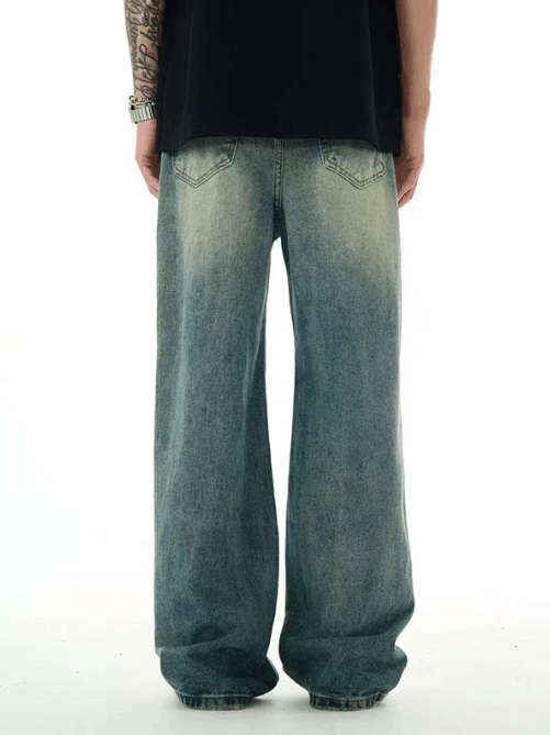 Japanese Brand Blue straight loose washed distressed belt jeans y2k Size US 32 / EU 48 - 4 Thumbnail
