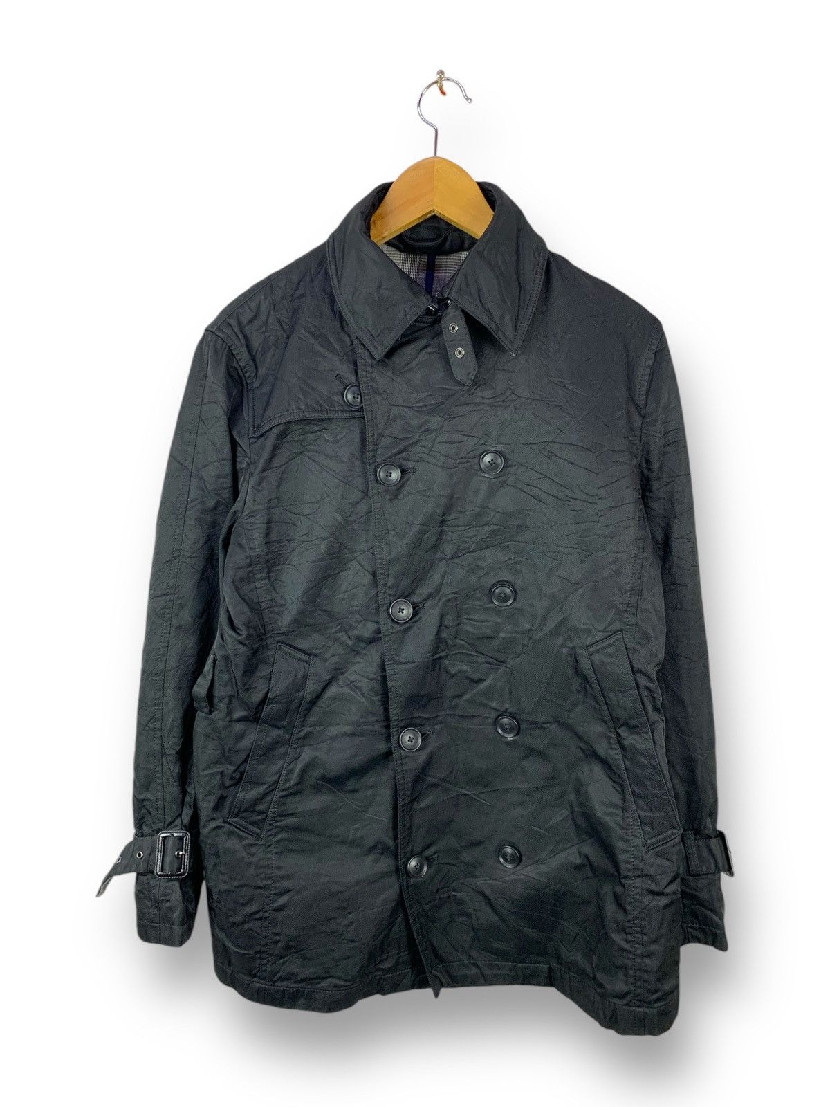 Japanese Brand Steals! Double Breasted Button Casual Waxed Jacket Coat Size US S / EU 44-46 / 1 - 1 Thumbnail