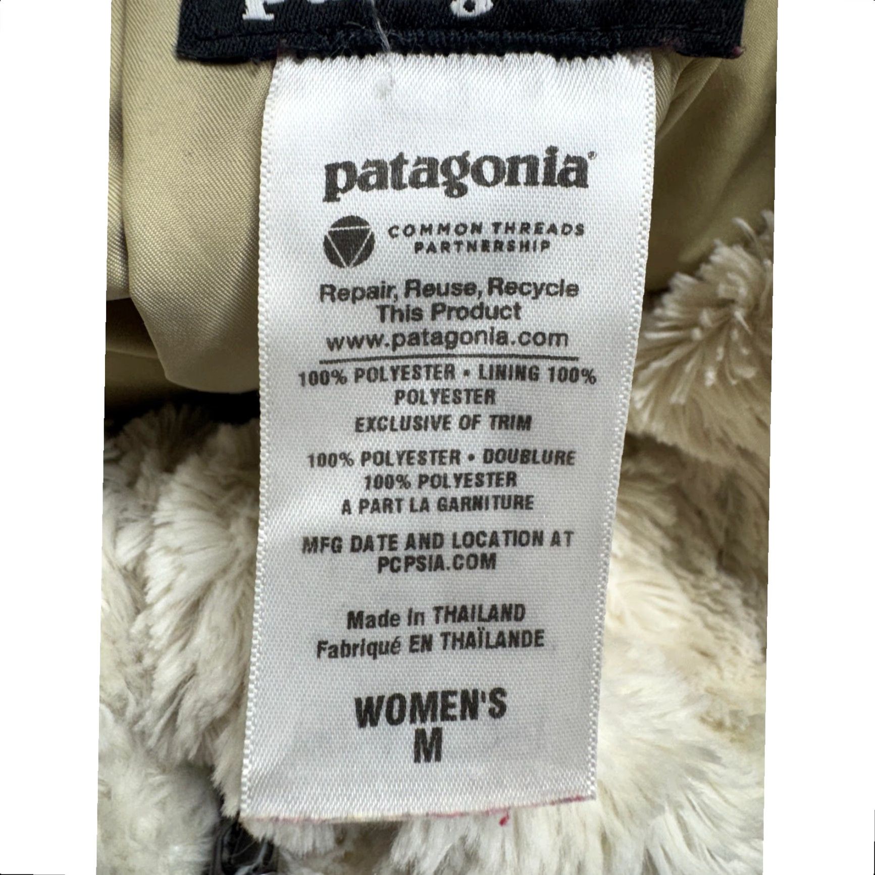 Patagonia VINTAGE Patagonia Vest Womens Medium Cream Pelage Faux Fur Asymmetrical Zip Up Pockets Size M / US 6-8 / IT 42-44 - 6 Thumbnail