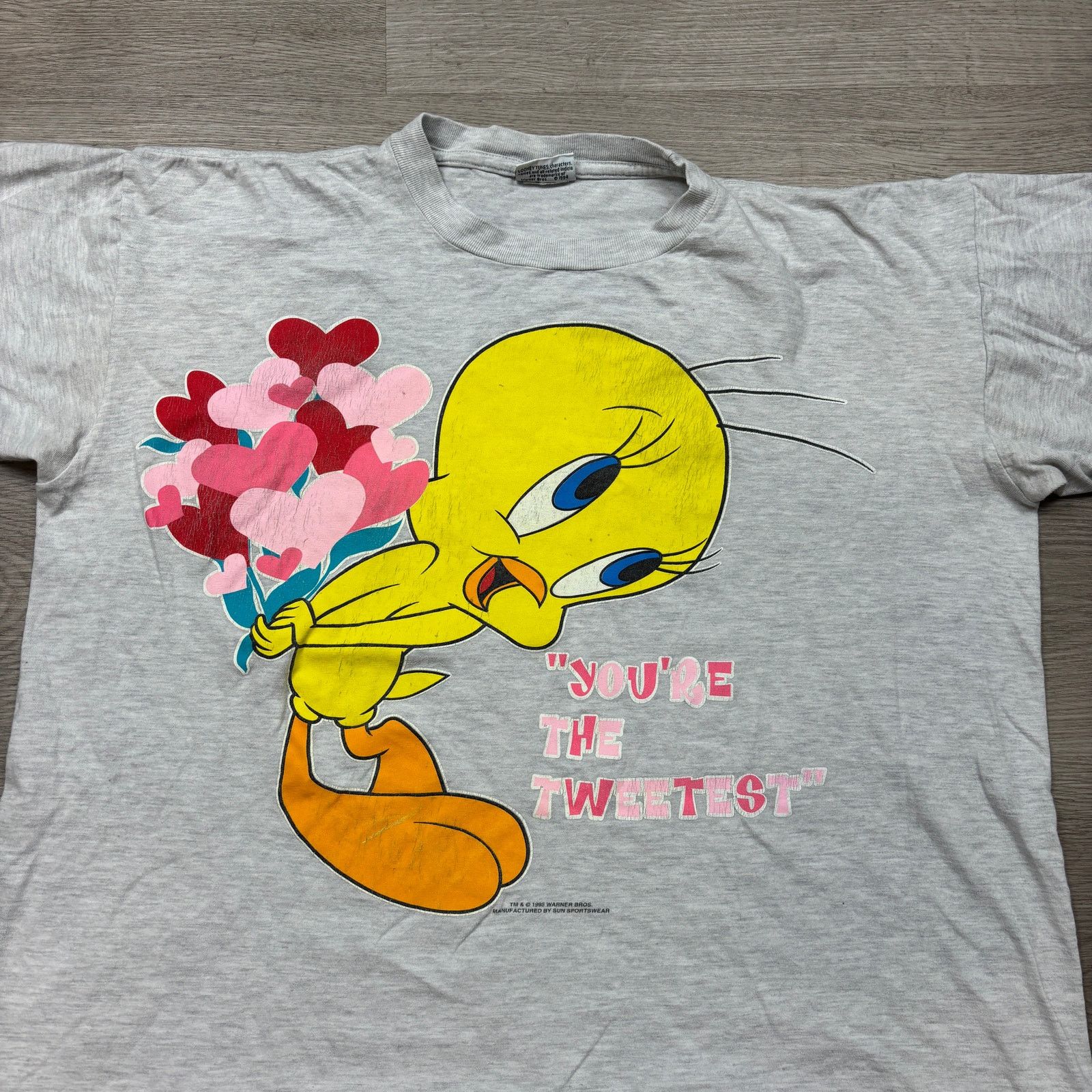 Vintage × Warner Bros VTG 90s Looney Tunes Tweety Bird The Tweetest Shirt 2XL Size US XXL / EU 58 / 5 - 2 Thumbnail
