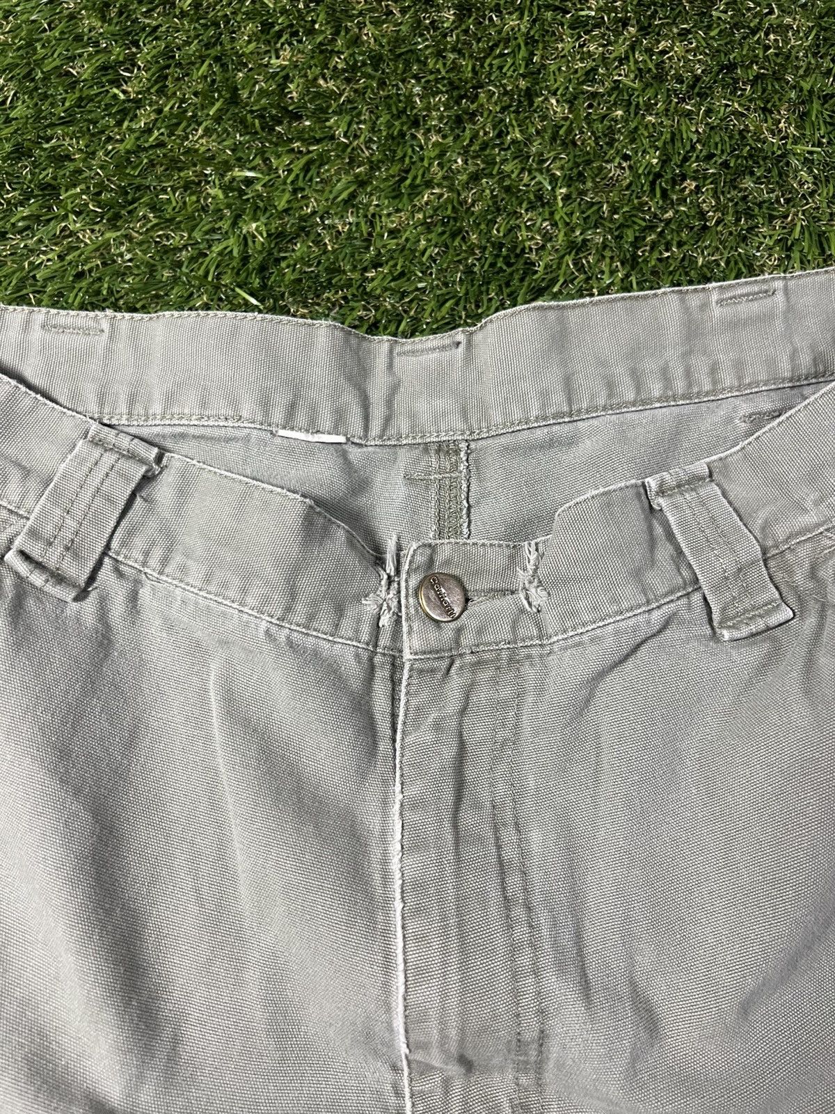 Carhartt Vintage 90s Faded Olive Baggy Fall Carhartt Carpenter Shorts Size US 36 / EU 52 - 3 Thumbnail