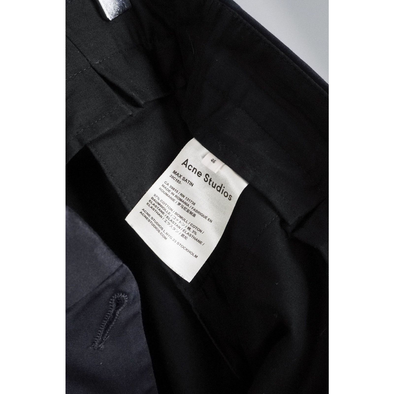 Acne Studios Acne studios max satin black trousers chino pants Size US 30 / EU 46 - 8 Thumbnail