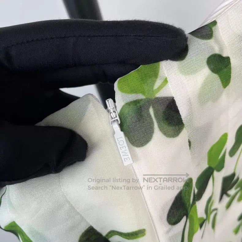 Loewe Loewe Green Chiffon Floral Dress Size 24" / US 00 / IT 34 - 4 Thumbnail