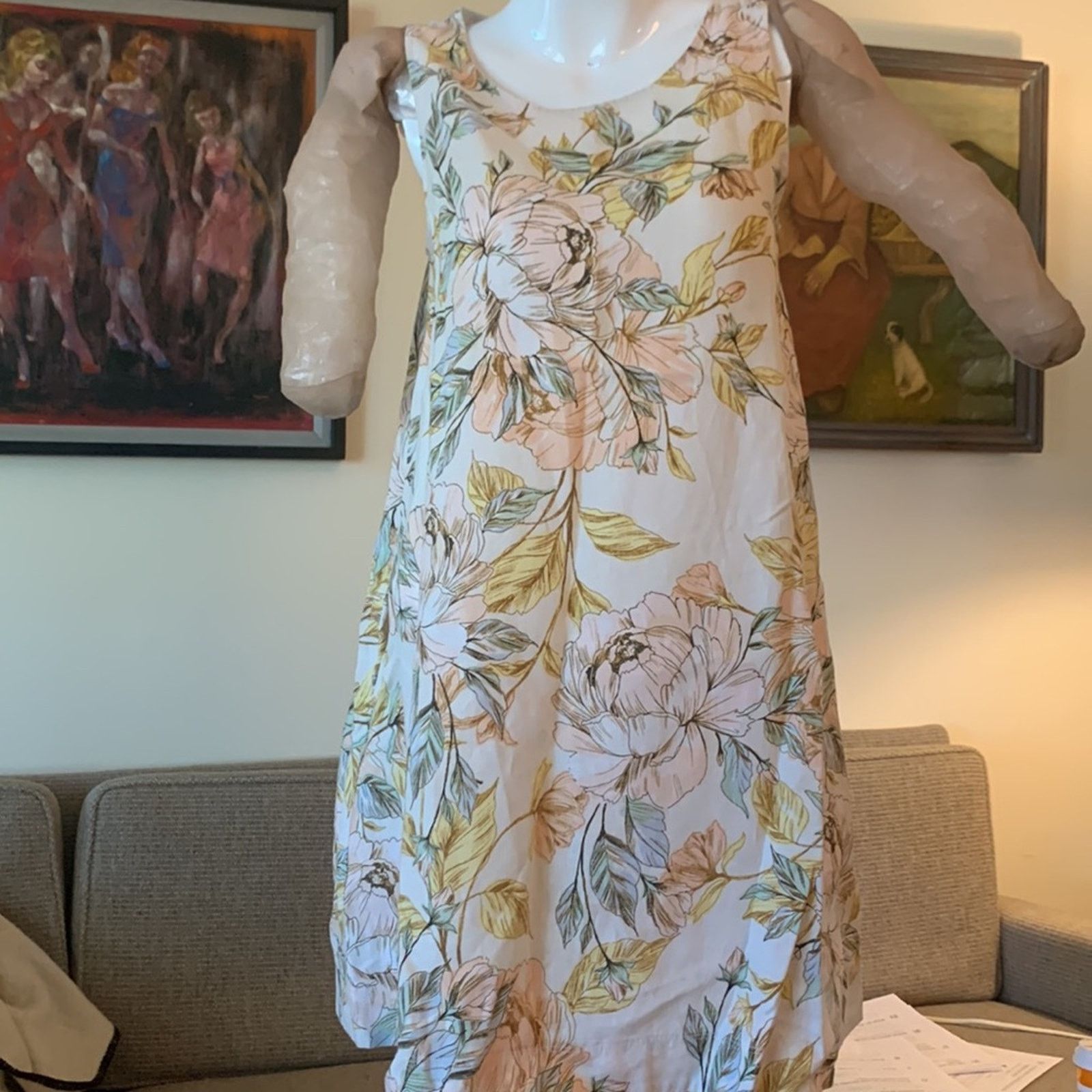 Nicole Miller Nicole Miller linen floral botanical sleeveless A-line dress Size M / US 6-8 / IT 42-44 - 1 Thumbnail