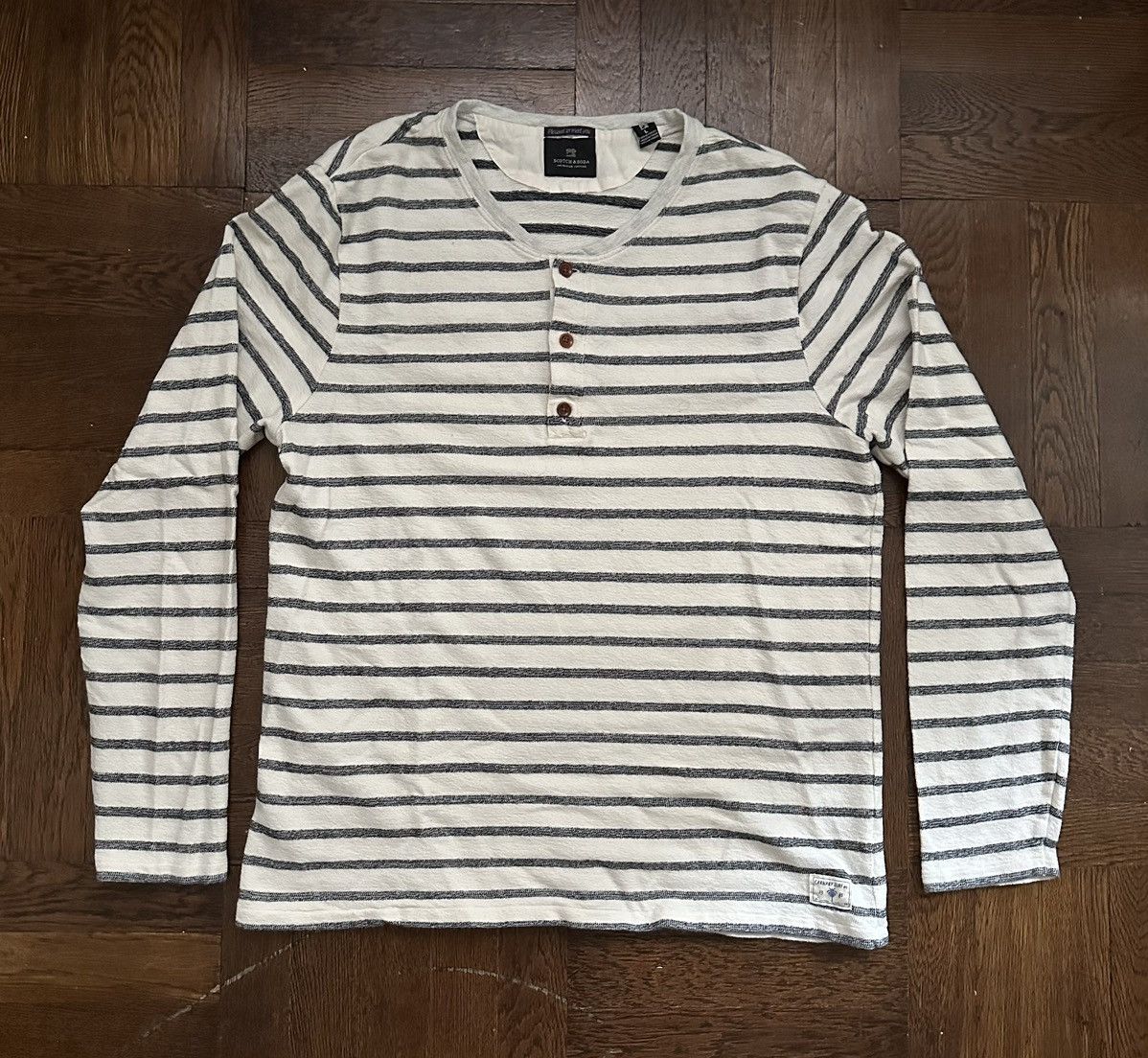 Scotch & Soda LAST DROP Scotch and Soda Long Sleeve French Terry Henley T Size US L / EU 52-54 / 3 - 1 Thumbnail
