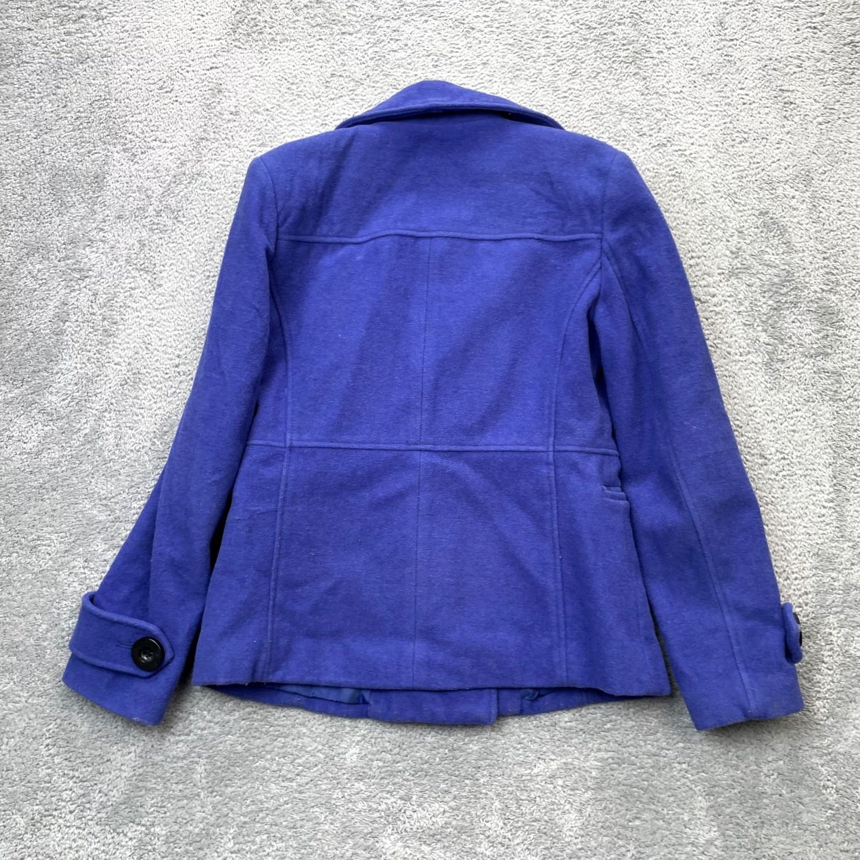 Charter Club Charter Club Coat Womens 4 Blue Pea Coat Wool Blend Double Breasted Lined Wool Solid Button Pocket Size S / US 4 / IT 40 - 2 Thumbnail