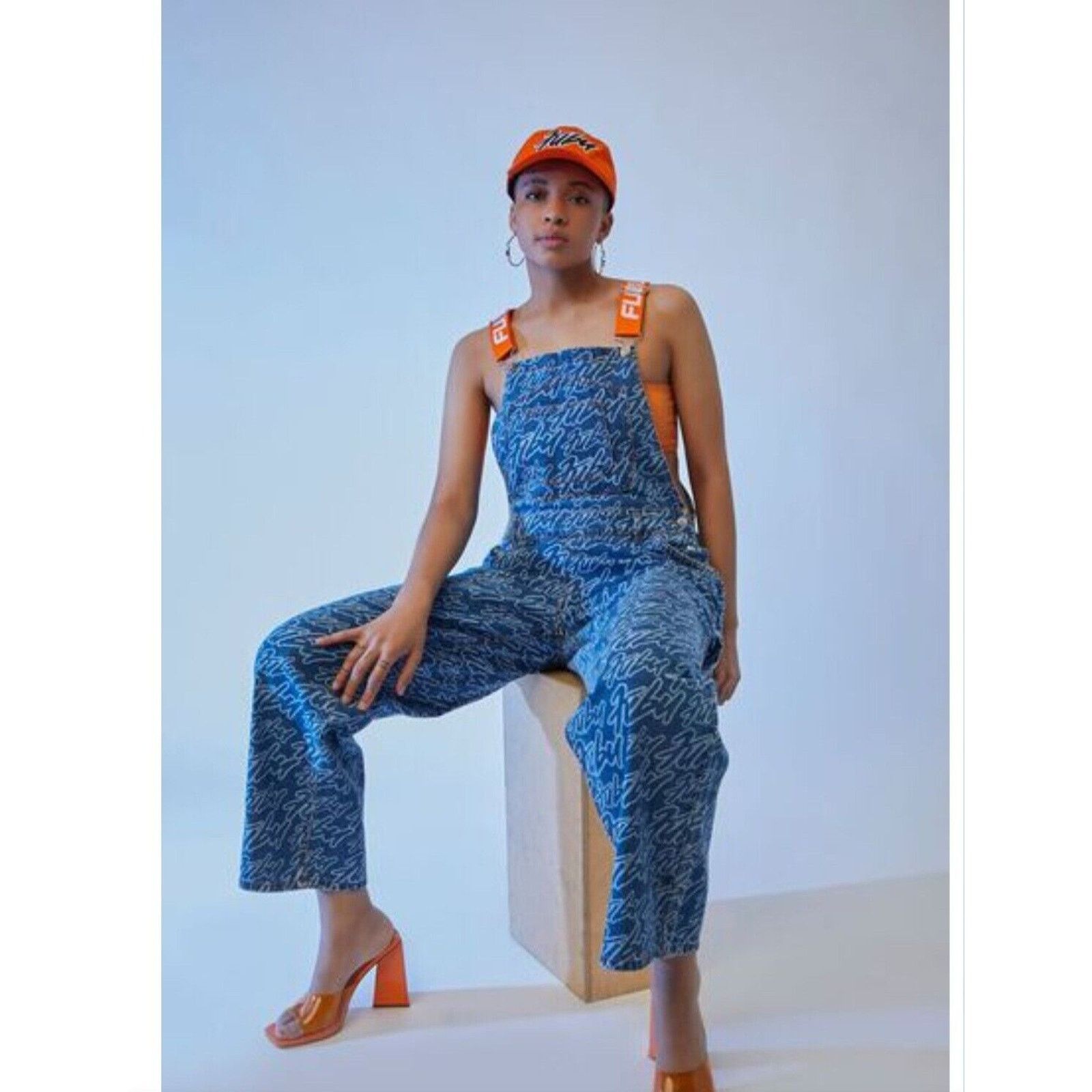 Fubu Fubu Forever 21 Denim Overalls Womens All Over Print Size 27" / US 4 / IT 40 - 1 Thumbnail