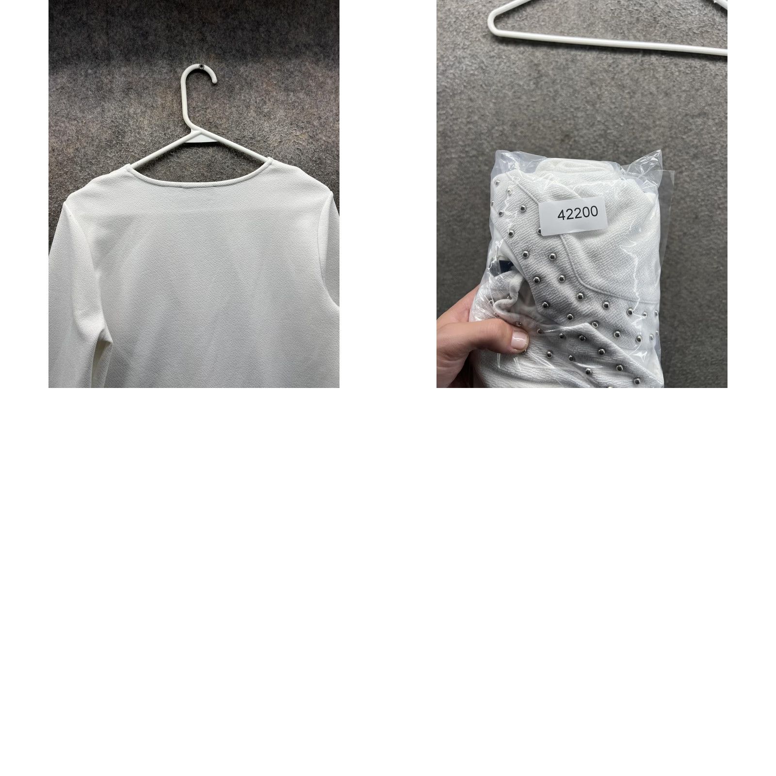 Karl Lagerfeld Karl Lagerfeld Paris Blouse Womens Small White Studded V Neck 3/4 Sleeve Top Size S / US 4 / IT 40 - 8 Thumbnail