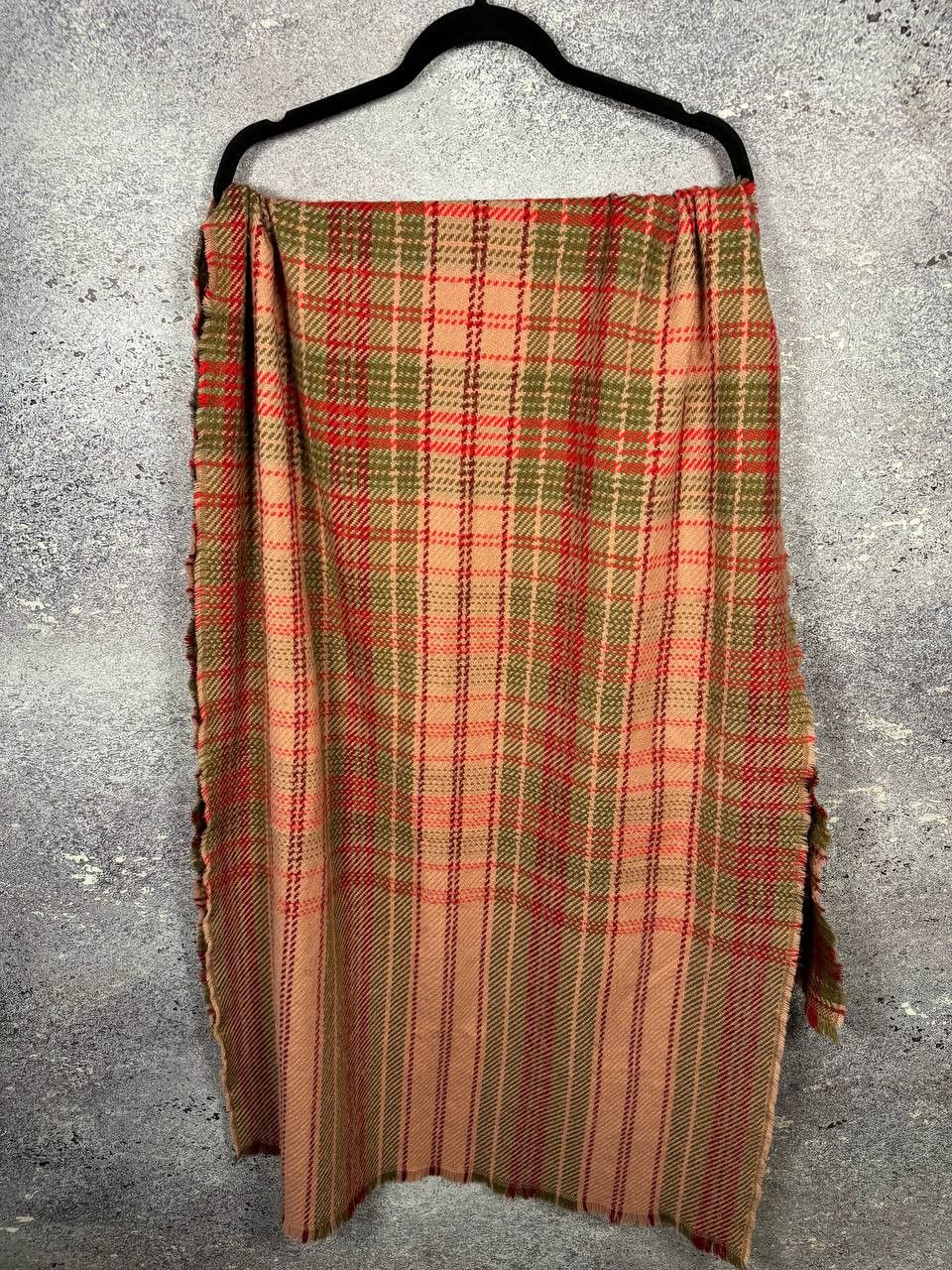 Vintage Acne Studios Red Check Big Poncho Scarf Big White Logo Size ONE SIZE - 10 Thumbnail