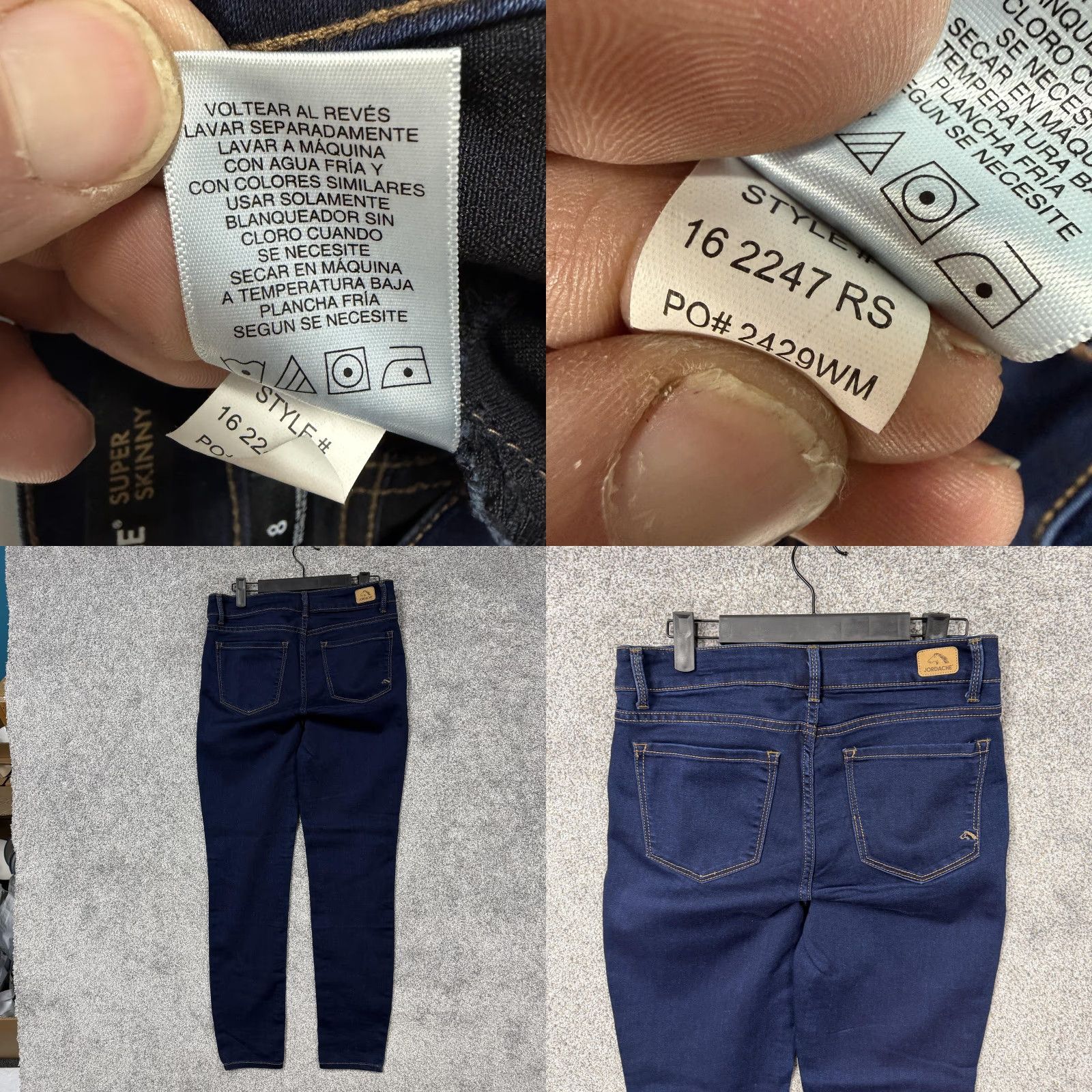 Jordache Jordache Jeans Womens 8 30x29 Dark Blue Denim Super Skinny 5-Pocket Regular Rise Mid Stretch Size 30" / US 8 / IT 44 - 8 Thumbnail