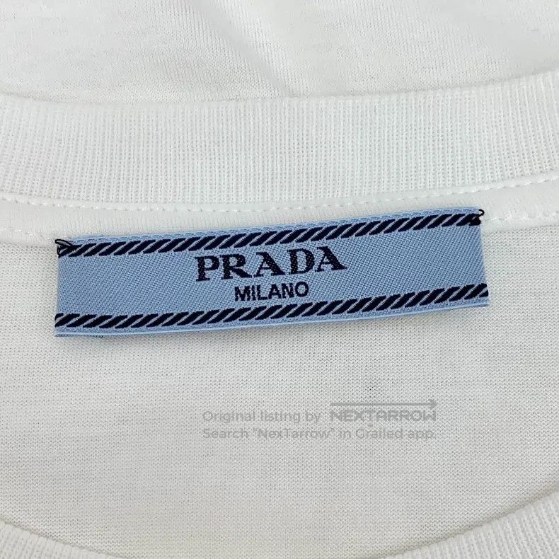 Prada Prada White triangle standard waist bag cotton round-neck Size US S / EU 44-46 / 1 - 7 Thumbnail