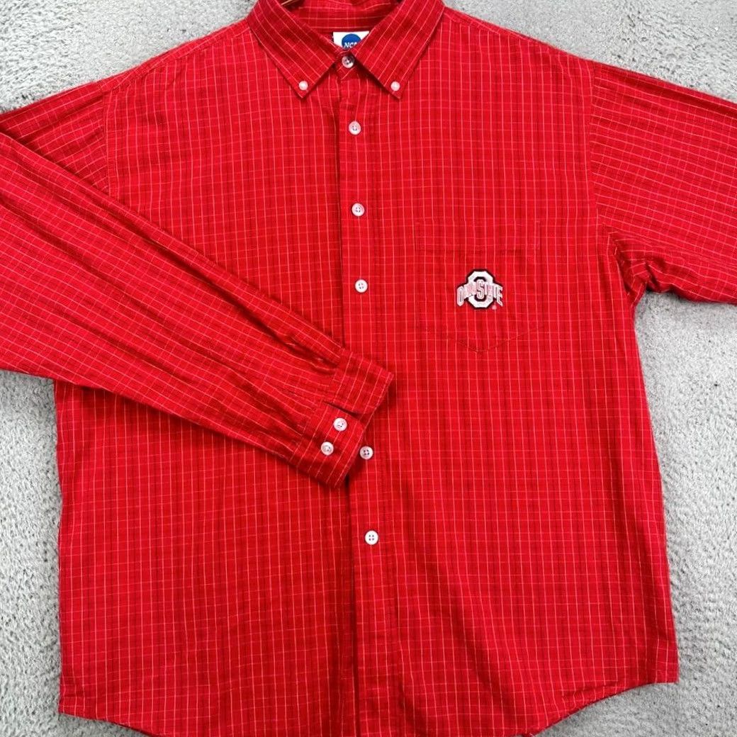 NCAA VINTAGE? Ohio States Buckeyes Button Down Shirt Mens Large Red Plaid Long Sleeve NCAA Size US L / EU 52-54 / 3 - 2 Thumbnail