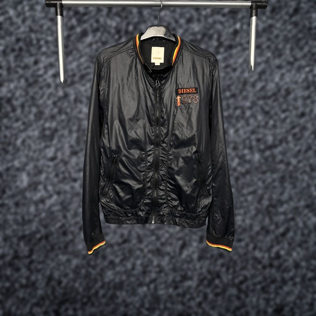 Diesel Diesel Jacket Mens Nylon Vintage L Black Logo Windbreaker Size US L / EU 52-54 / 3 - 1 Thumbnail