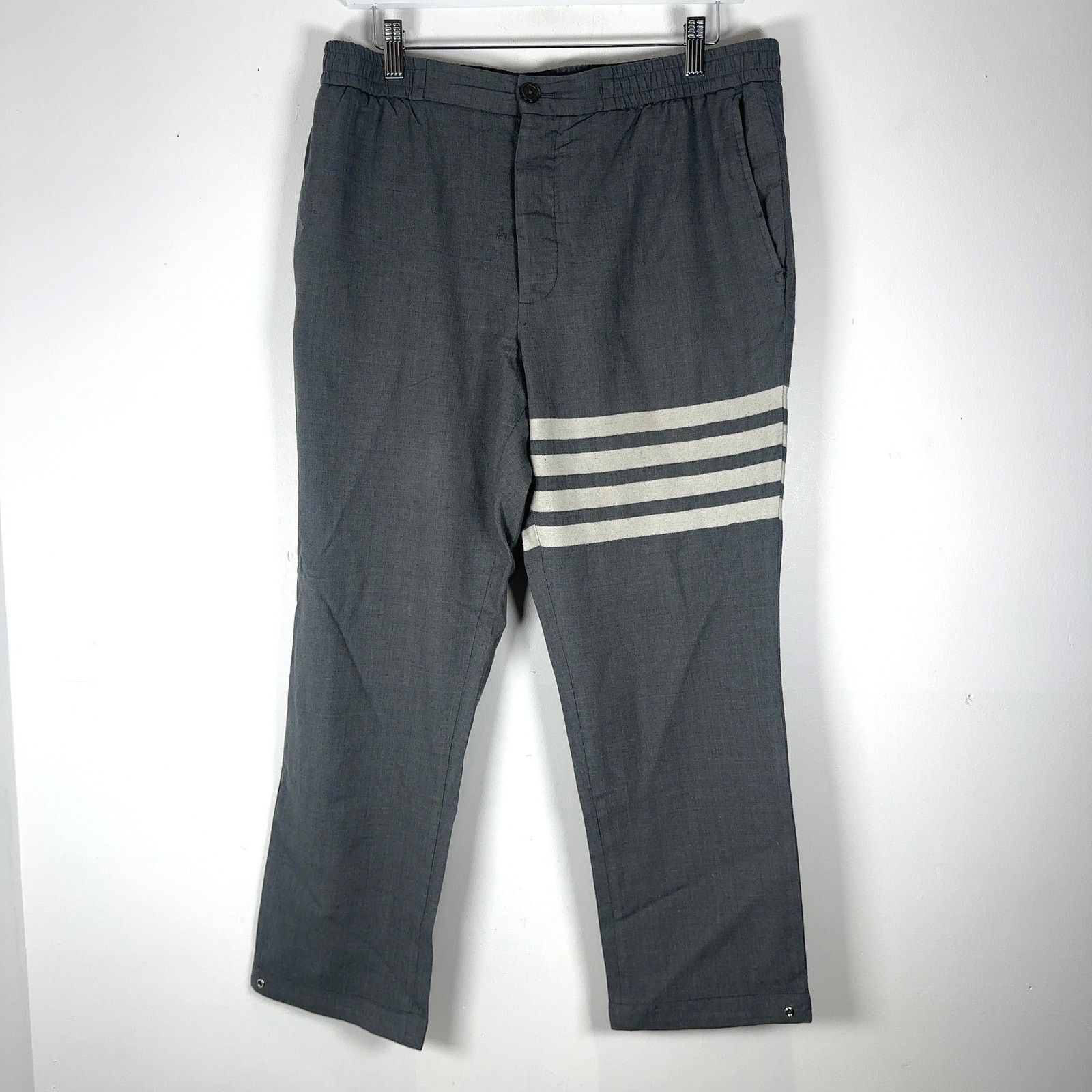 Thom Browne Thom Browne Woostered Woven Wool 4-Bar Pants Size US 32 / EU 48 - 1 Thumbnail