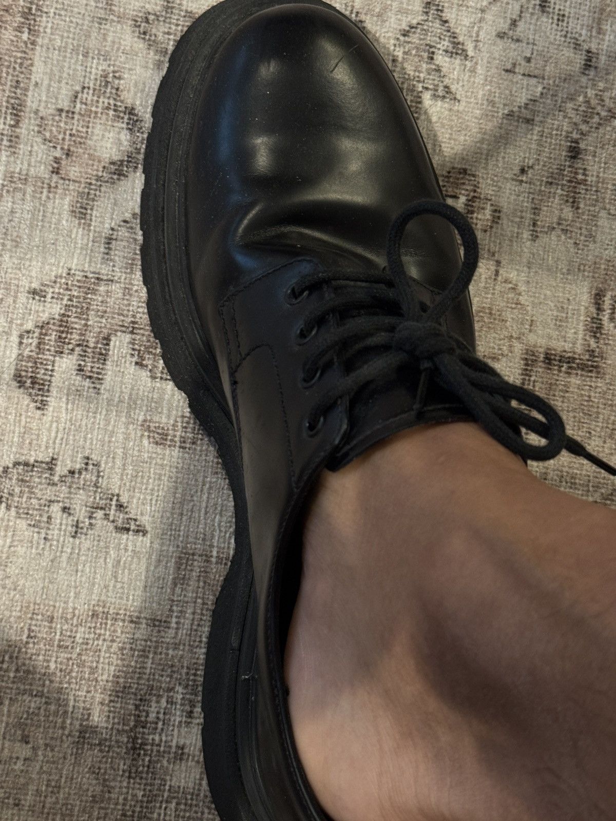 Prada Prada FW19 Black Spazzolato Leather Derby Shoe Derbies Size US 11 / EU 44 - 11 Thumbnail