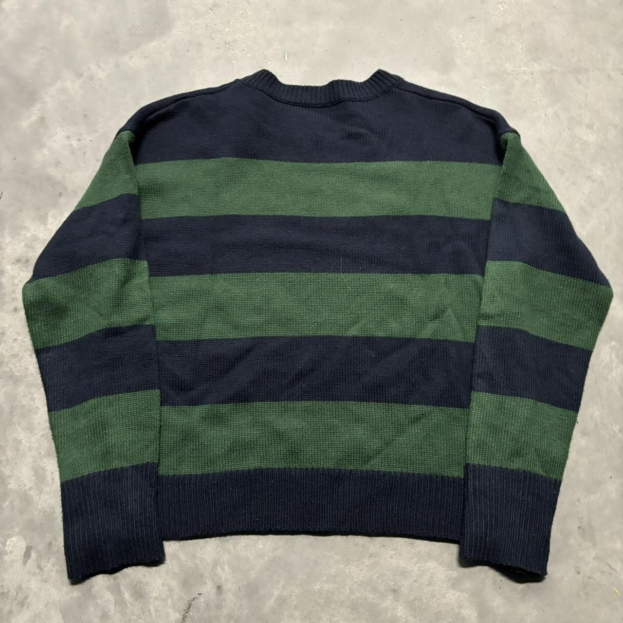 Japanese Brand × Vintage Crazy Vintage Y2K/2000s Grunge Green Striped Emo Essential Sweater! Size S / US 4 / IT 40 - 5 Thumbnail