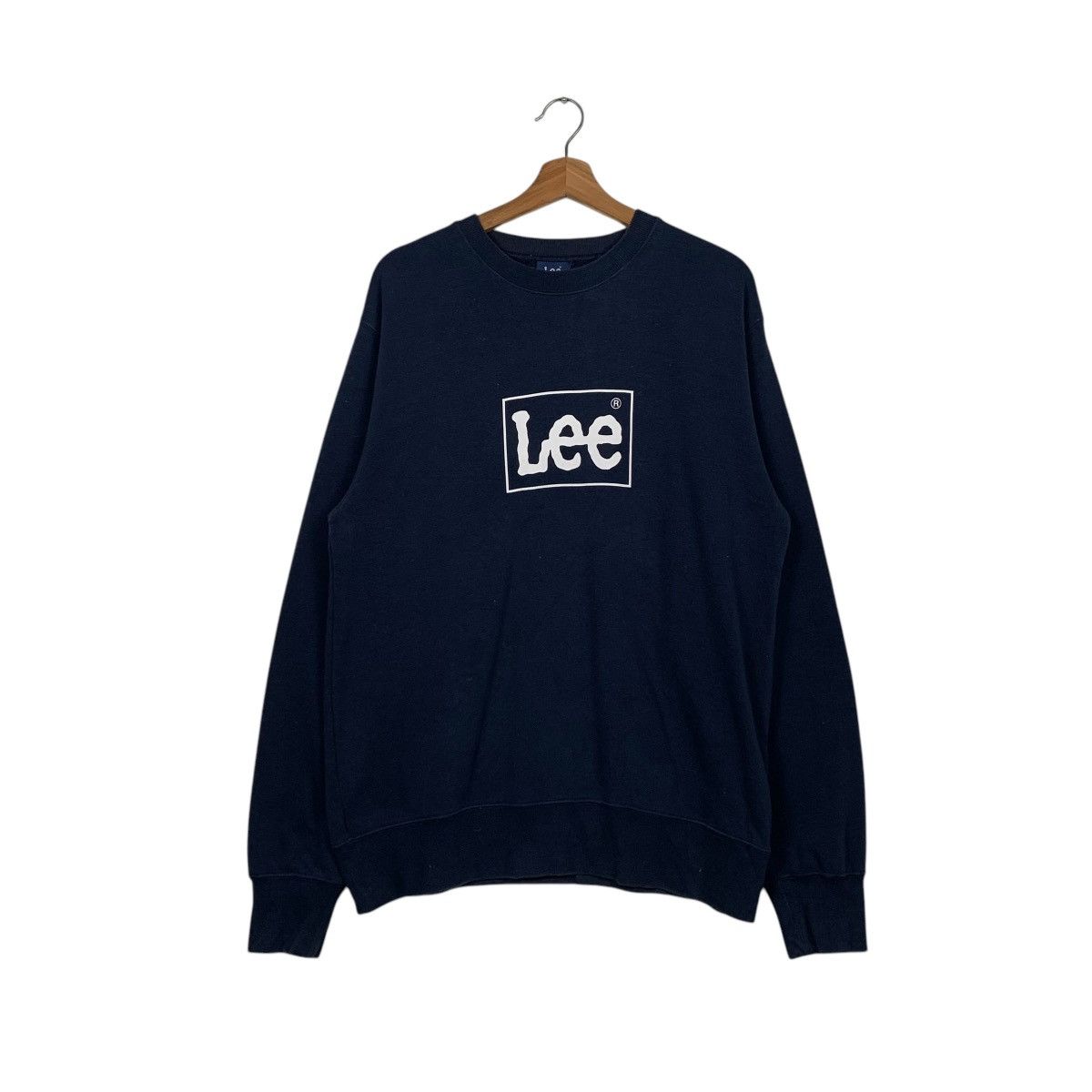 Lee LEE Box Logo Navy Blue Crewneck Sweatshirt #1682-C75 Size US L / EU 52-54 / 3 - 1 Thumbnail