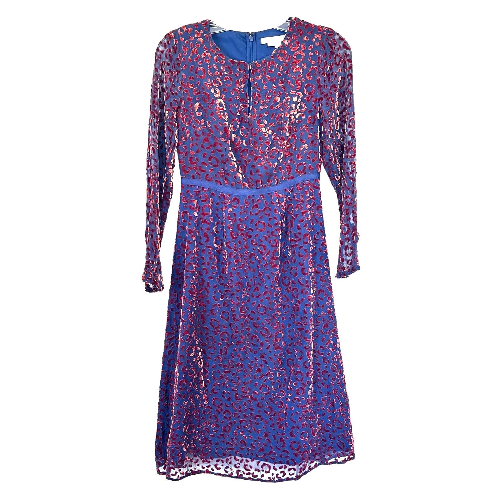 Boden Boden black georgette brown velvet silk blend midi dress Size XS / US 0-2 / IT 36-38 - 1 Thumbnail