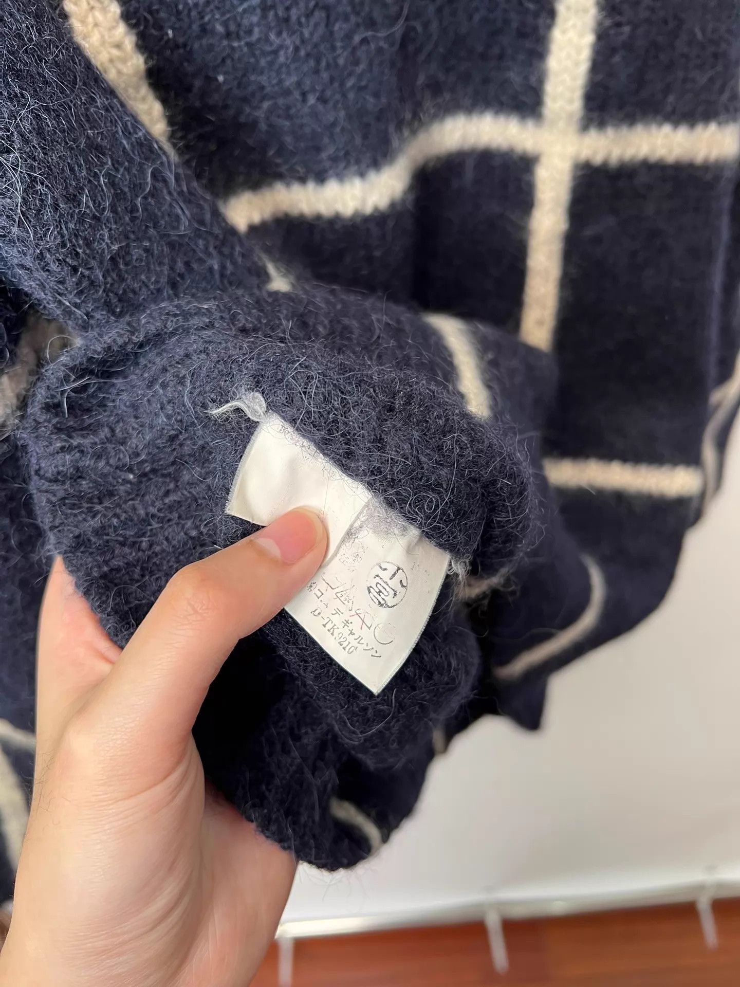Comme des Garçons Wool Knit Check Sweater Size M