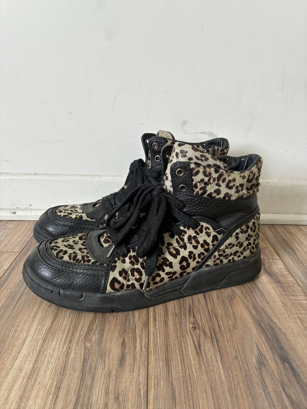 Diet Butcher Slim Skin Studded Hi Top Zip Sneakers Black Silver