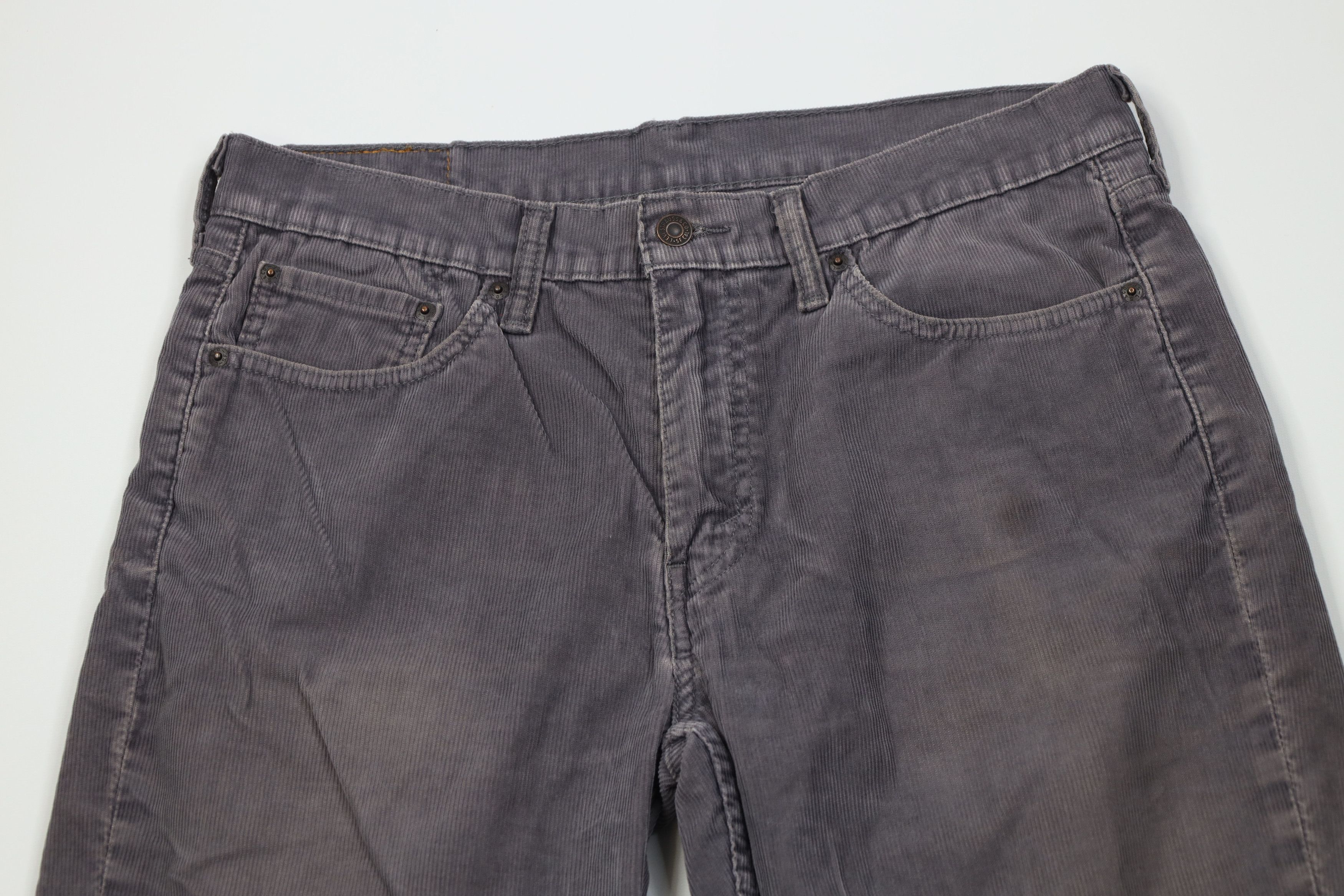 Levi's Vintage 90s Levis 514 Straight Leg Corduroy Pants Gray Size US 33 - 2 Thumbnail
