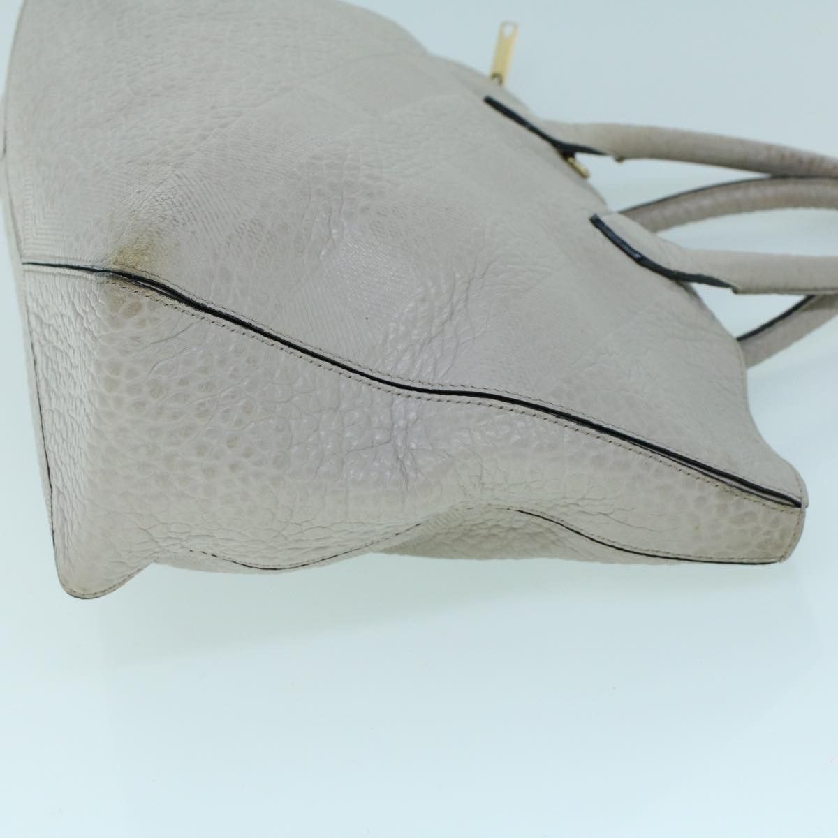 Burberry Burberry Tote Bag Leather Gray White Size ONE SIZE - 3 Thumbnail