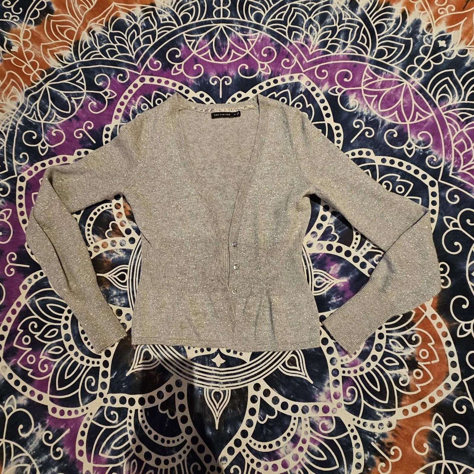 Designer THE LIMITED Women's Silver Cardigan Size XS / US 0-2 / IT 36-38 - 1 Thumbnail