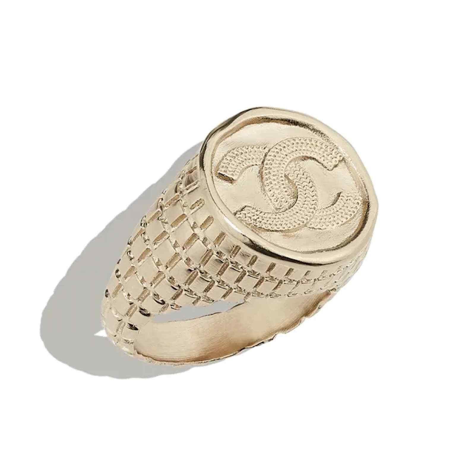 Chanel Chanel 22P Gold Circle Interlocking Fashion Finger Ring 54 7 Size ONE SIZE - 3 Thumbnail