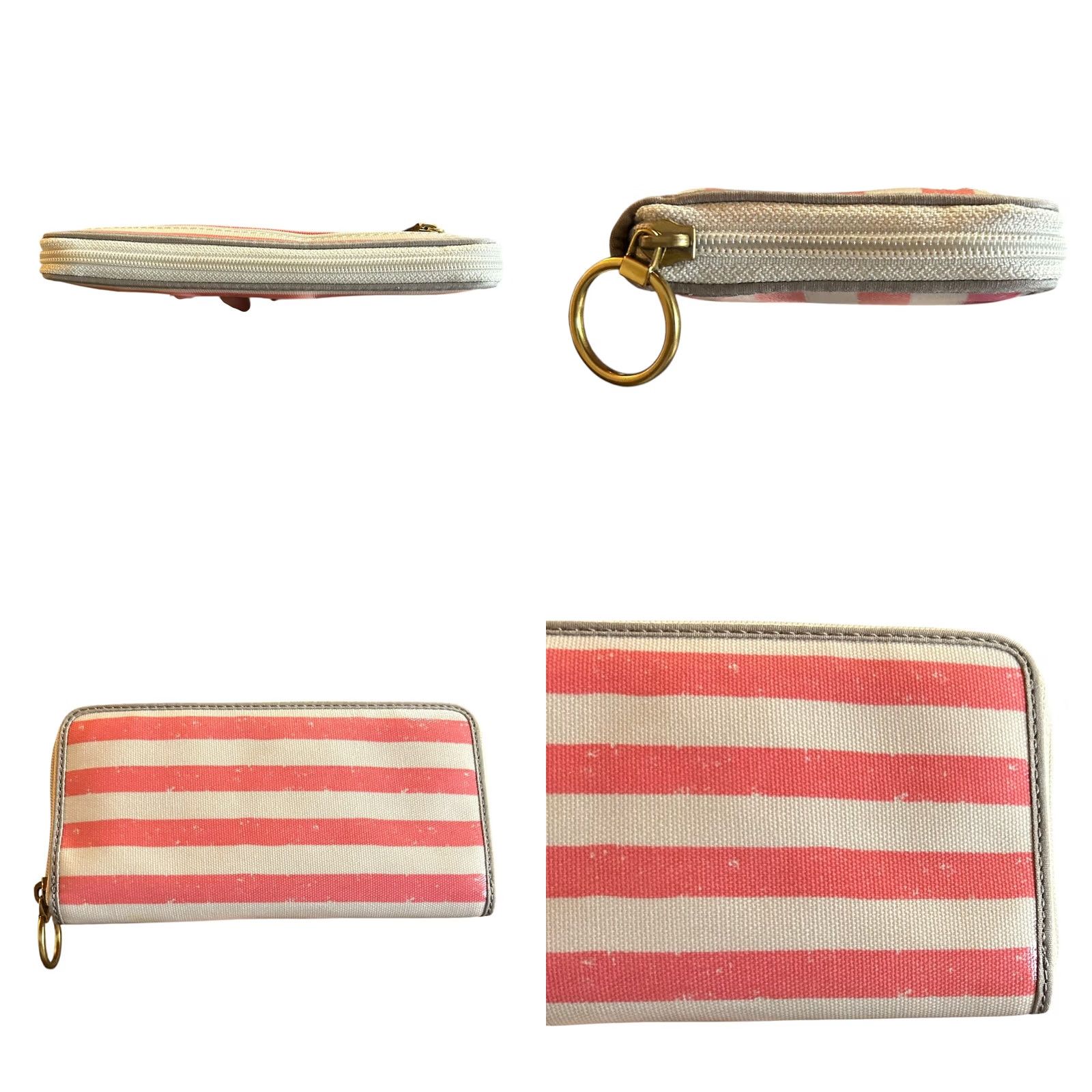 Fossil Fossil Wallet Women’s Full Zip Coral Multi Pink Striped NWOT W/Defects Size ONE SIZE - 8 Thumbnail