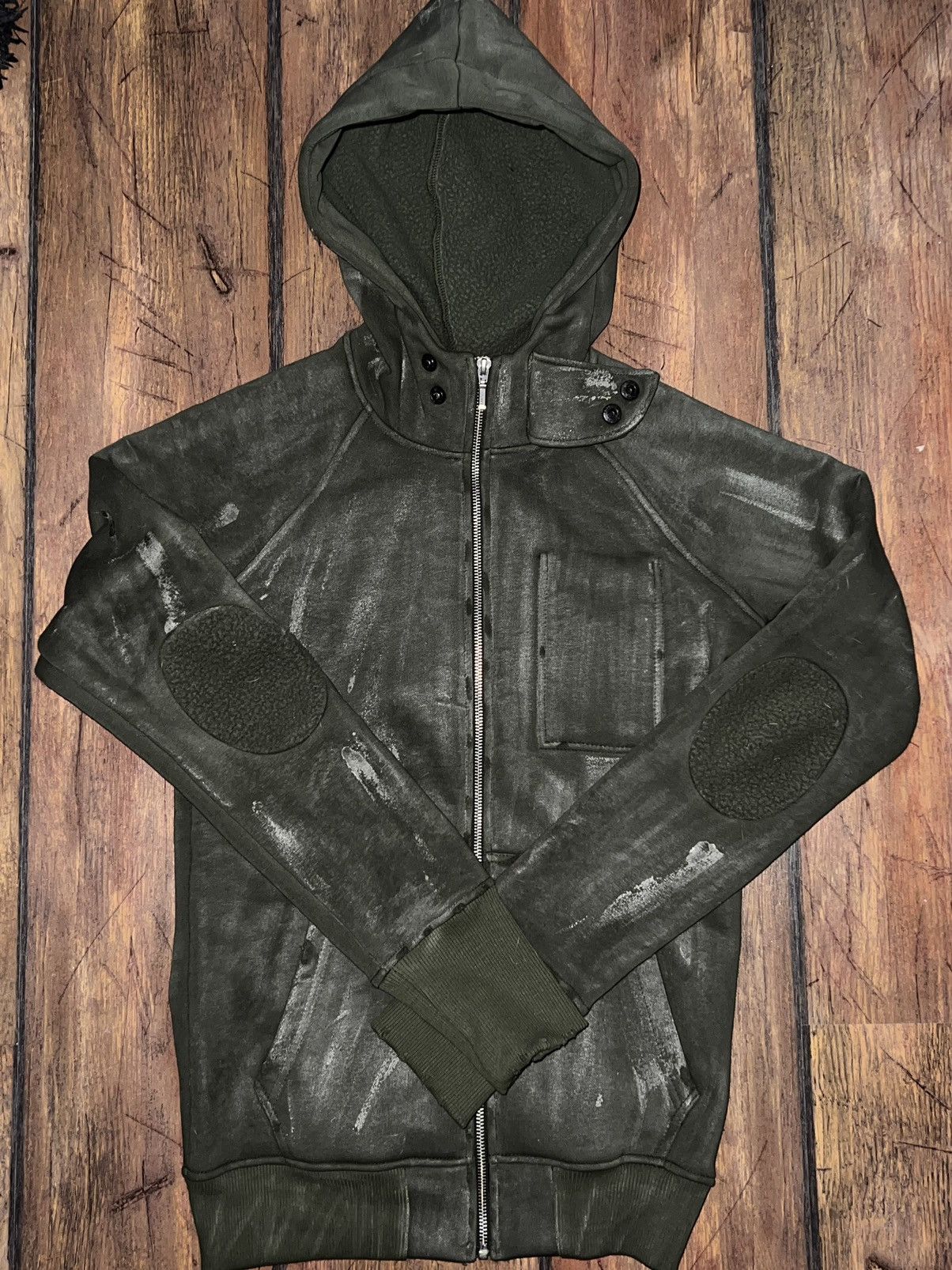 image of Archival Clothing x Avant Garde Trippie Gluck Waxed Hoodie Khaki, Men's (Size Medium)