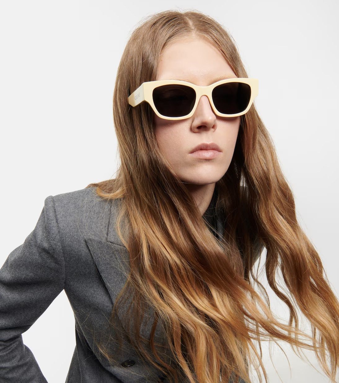 Celine NEW Celine CL40197U 39A MONOCHROMS Unisex Cat Eye Sunglasses Size ONE SIZE - 4 Thumbnail