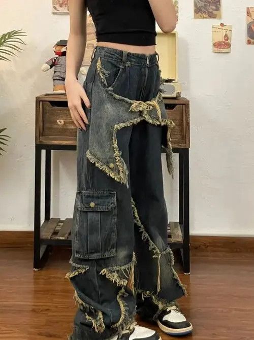 Japanese Brand × Vintage jeans with star patch Size US 30 / EU 46 - 2 Thumbnail