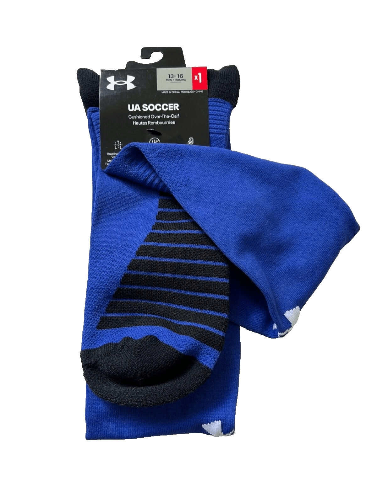 Under Armour Under Armour 1372759 UA Soccer Calf Socks Blue Sz 13-16 Size ONE SIZE - 2 Thumbnail