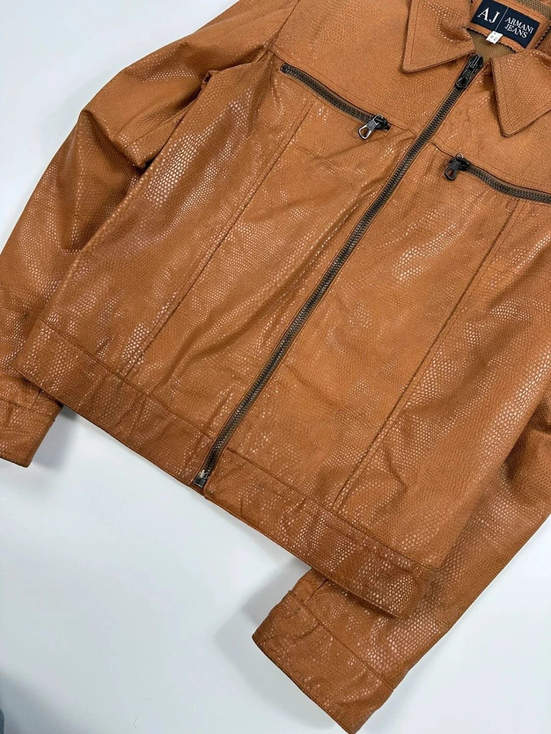 Armani Armani 00's Croco brown leather Jacket Size US M / EU 48-50 / 2 - 4 Thumbnail