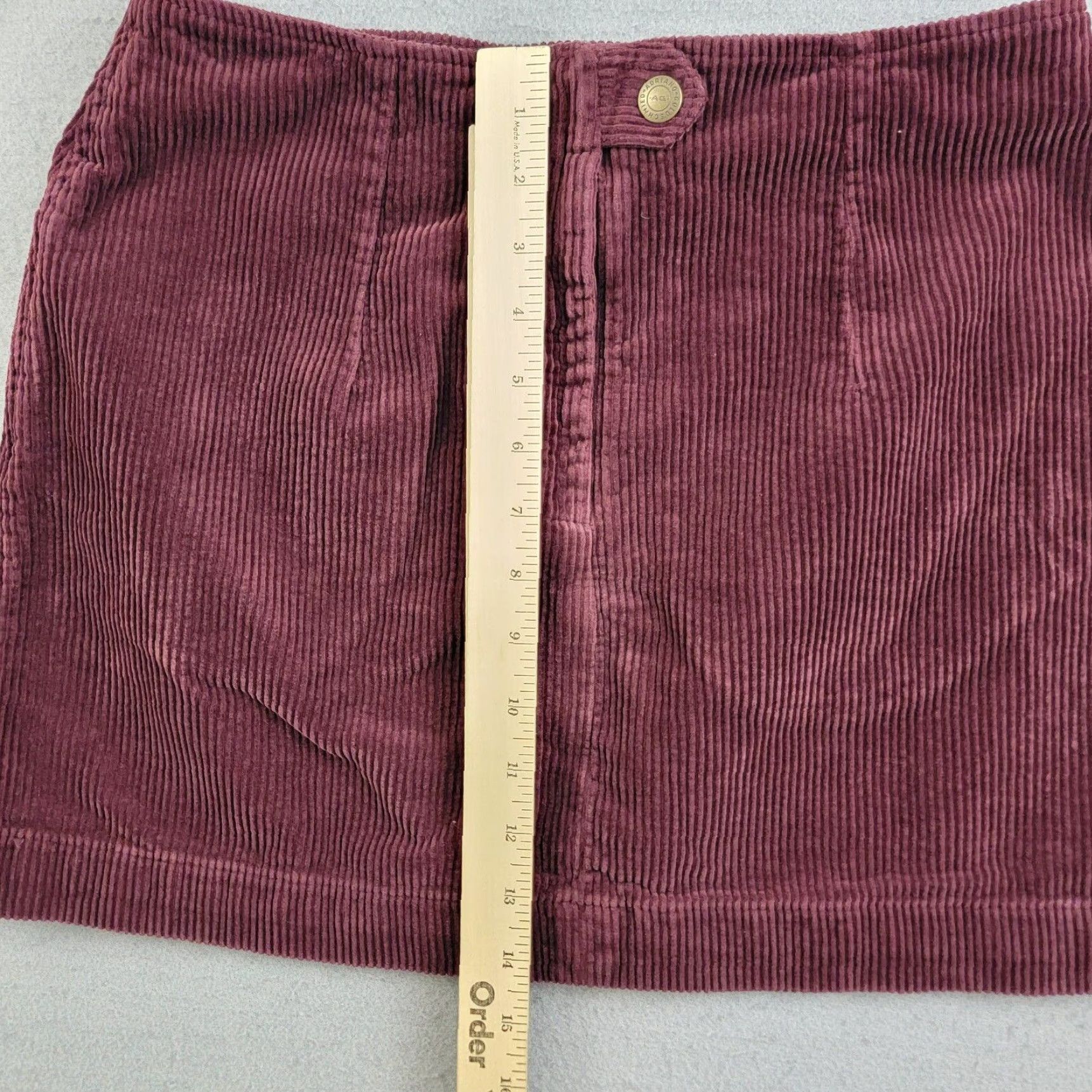 Vintage VINTAGE AG Adriano Goldschmied Mini Skirt Womens 28 Purple Corduroy Cotton Zip Pockets Regular Size 28" / US 6 / IT 42 - 7 Thumbnail