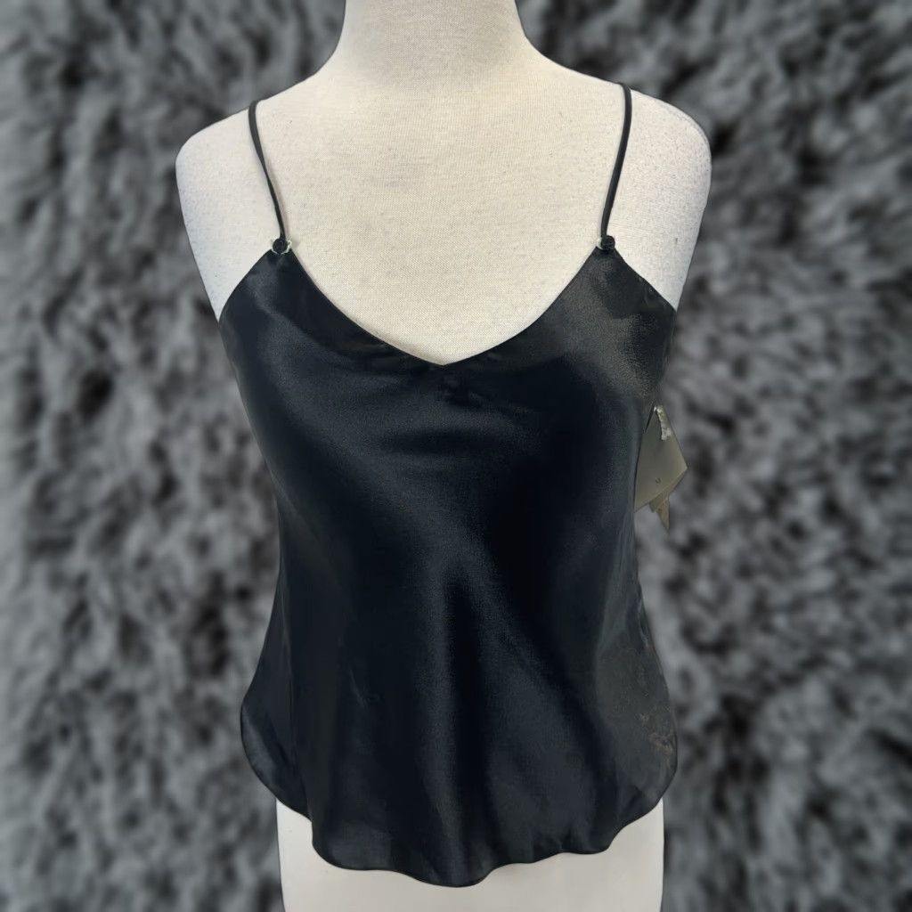 Lord & Taylor VINTAGE NEW! Lord & Taylor Satin Cami Tank Top Sz Medium Women’s Black Size M / US 6-8 / IT 42-44 - 1 Thumbnail