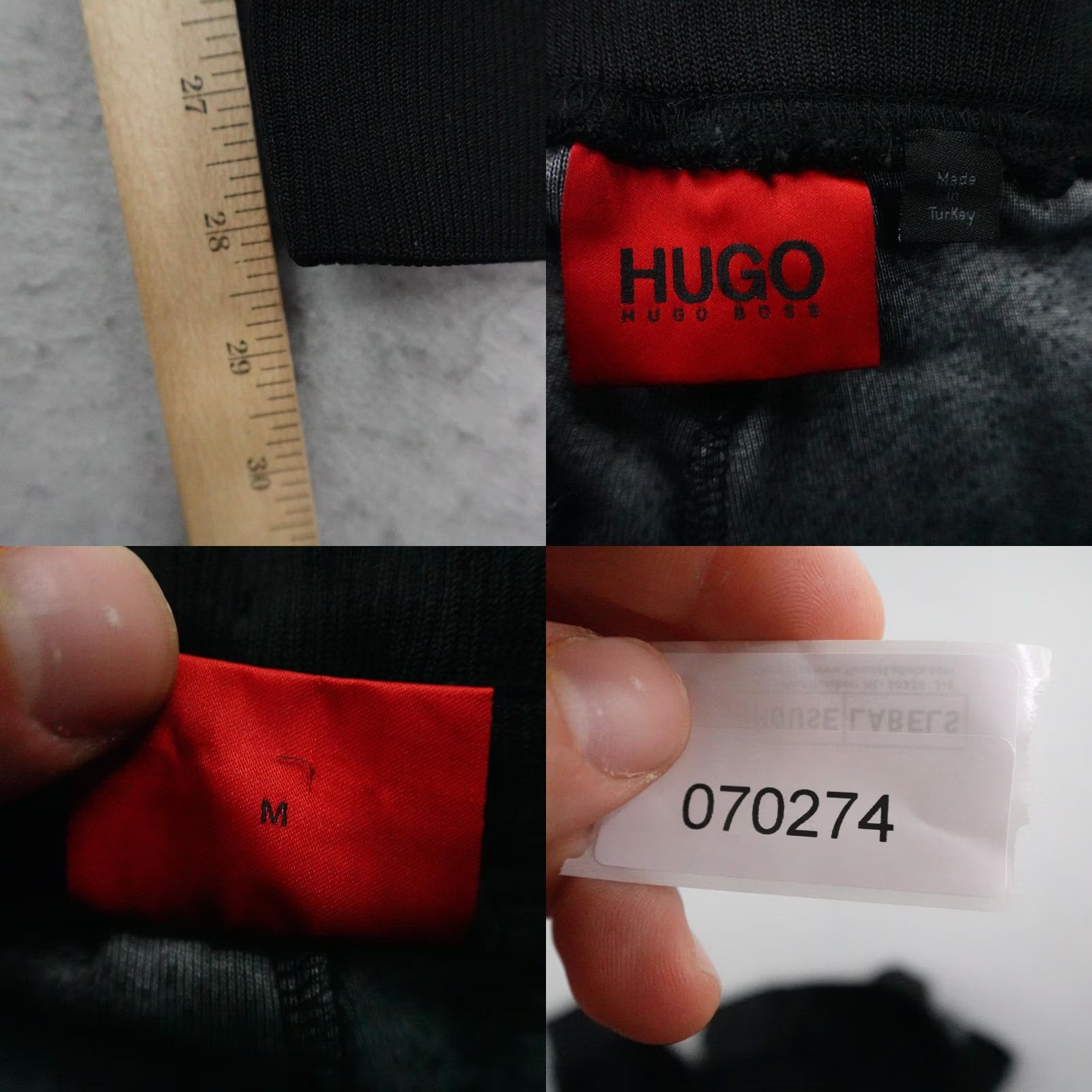 Hugo Boss HUGO BOSS Pants Mens M Black Velour Jogger Sweatpants Sweatpants Tracksuit Sweatpants Size 40R - 9 Thumbnail