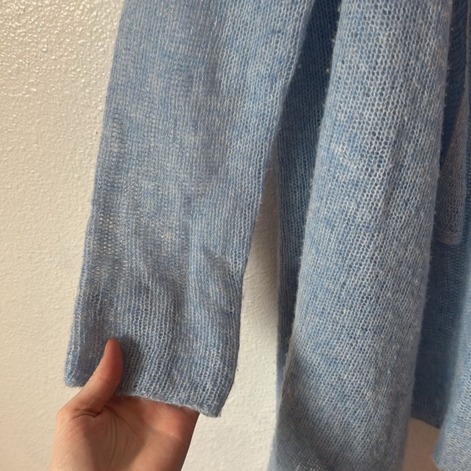 Lilly Pulitzer Lilly Pulitzer M Light Blue Cashmere Open-Front Cardigan Size M / US 6-8 / IT 42-44 - 3 Thumbnail